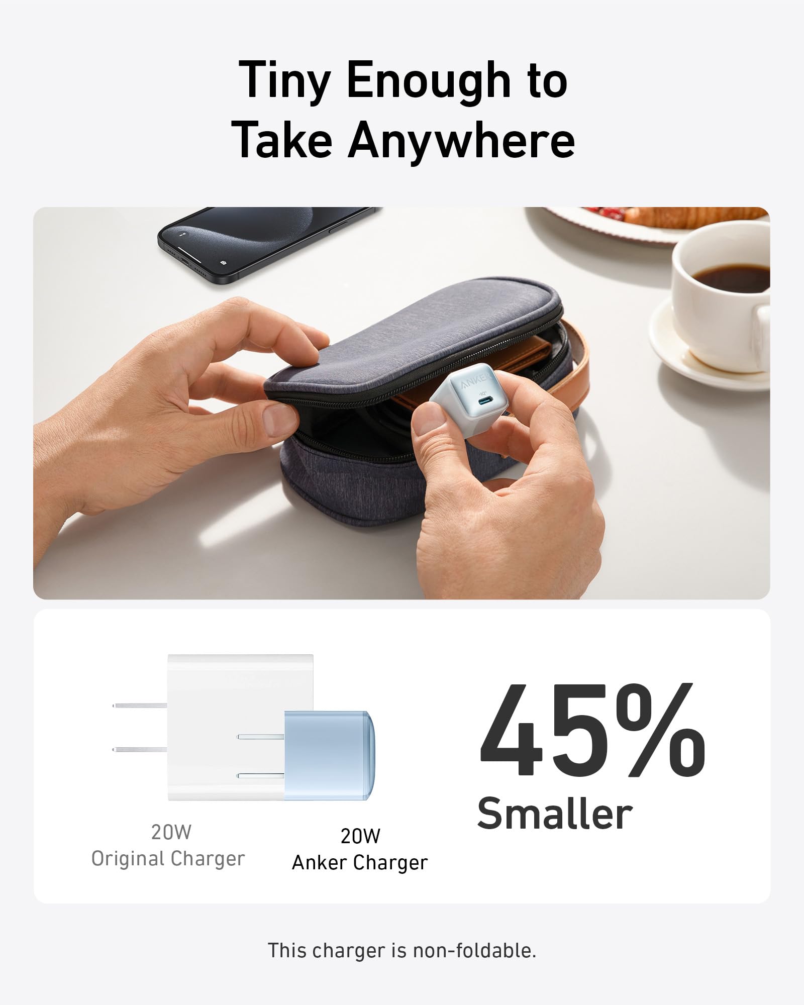 Anker Usb C Charger Block 20W, 511 Charger (Nano Pro), Piq 3.0 Compact Fast Charger For Iphone 16/ Plus/16 Pro/16 Pro Max, 15/14