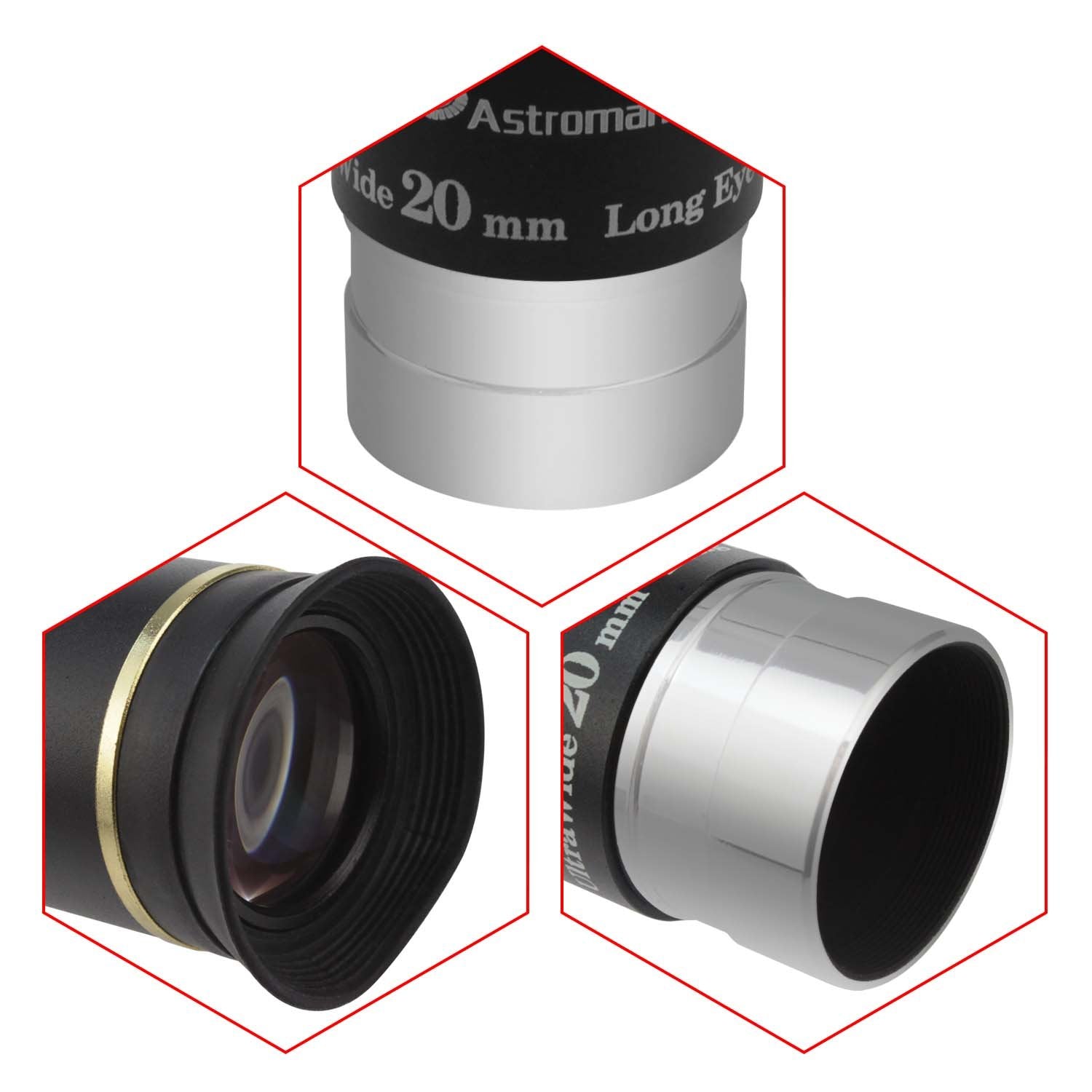 Astromania 1.25'' 20Mm 66 Degree Ultra Wide Angle Eyepiece For Telescope