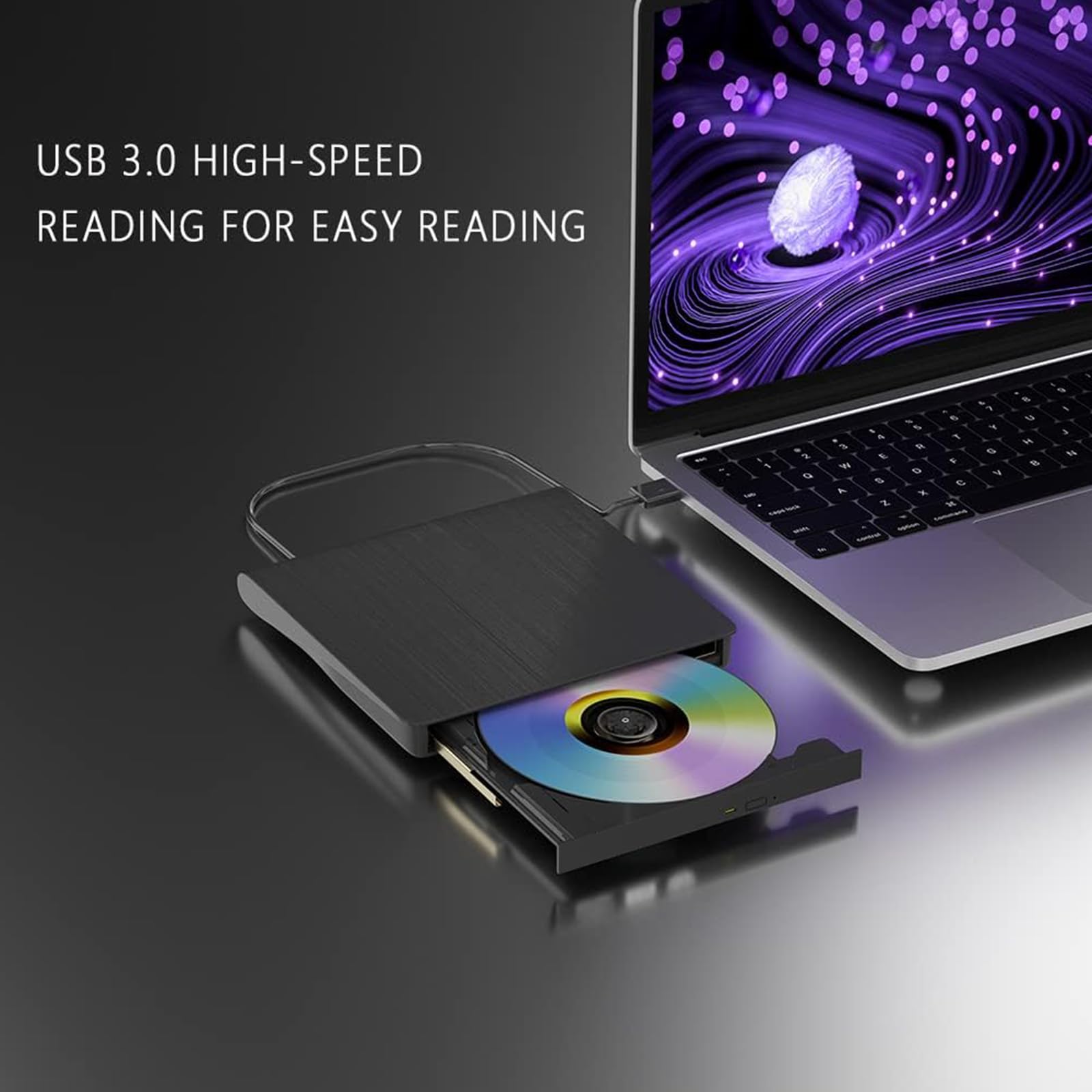 External Cd Drive Portable Drive Usb3.0 Portable Drive Can Read Dvd/Cd Is Suitable External Cd/Dvd Drive For Laptop/Desktop/Wind