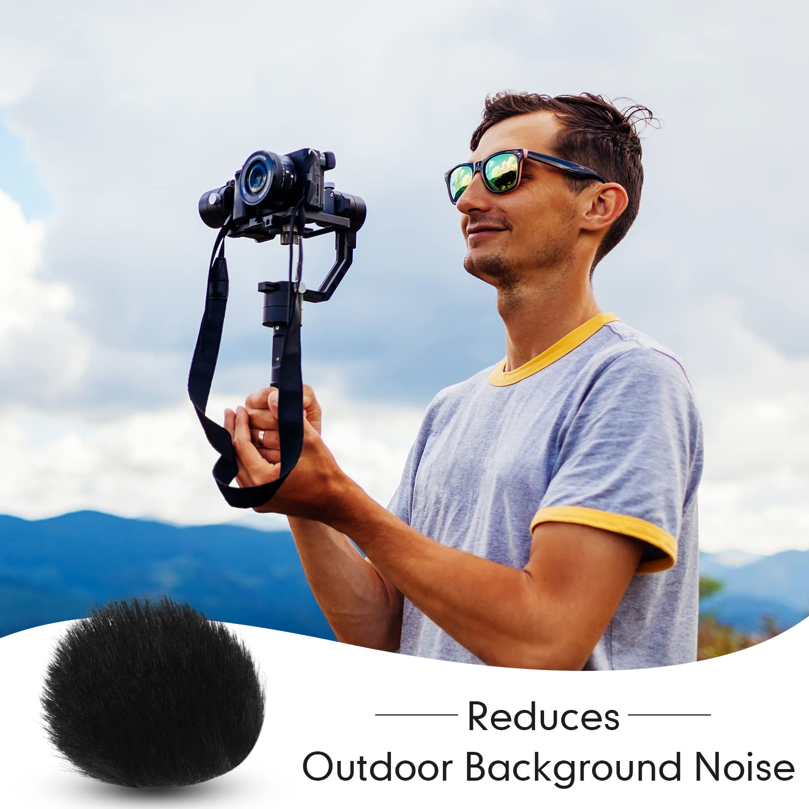 Nezyo 10 Pieces Camera Mic Windscreen Furry Camera Wind Muff Wind Cover Built In Microphone Outdoor Wind Filter For Dslrs Mic Ou