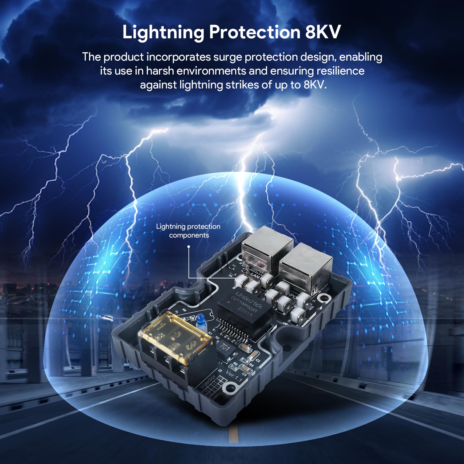 Xlttywl Starlink Poe Injector   150W Gige Passive Abs Surge & Esd Protection With High Speed Network, Ideal For Starlink Interne