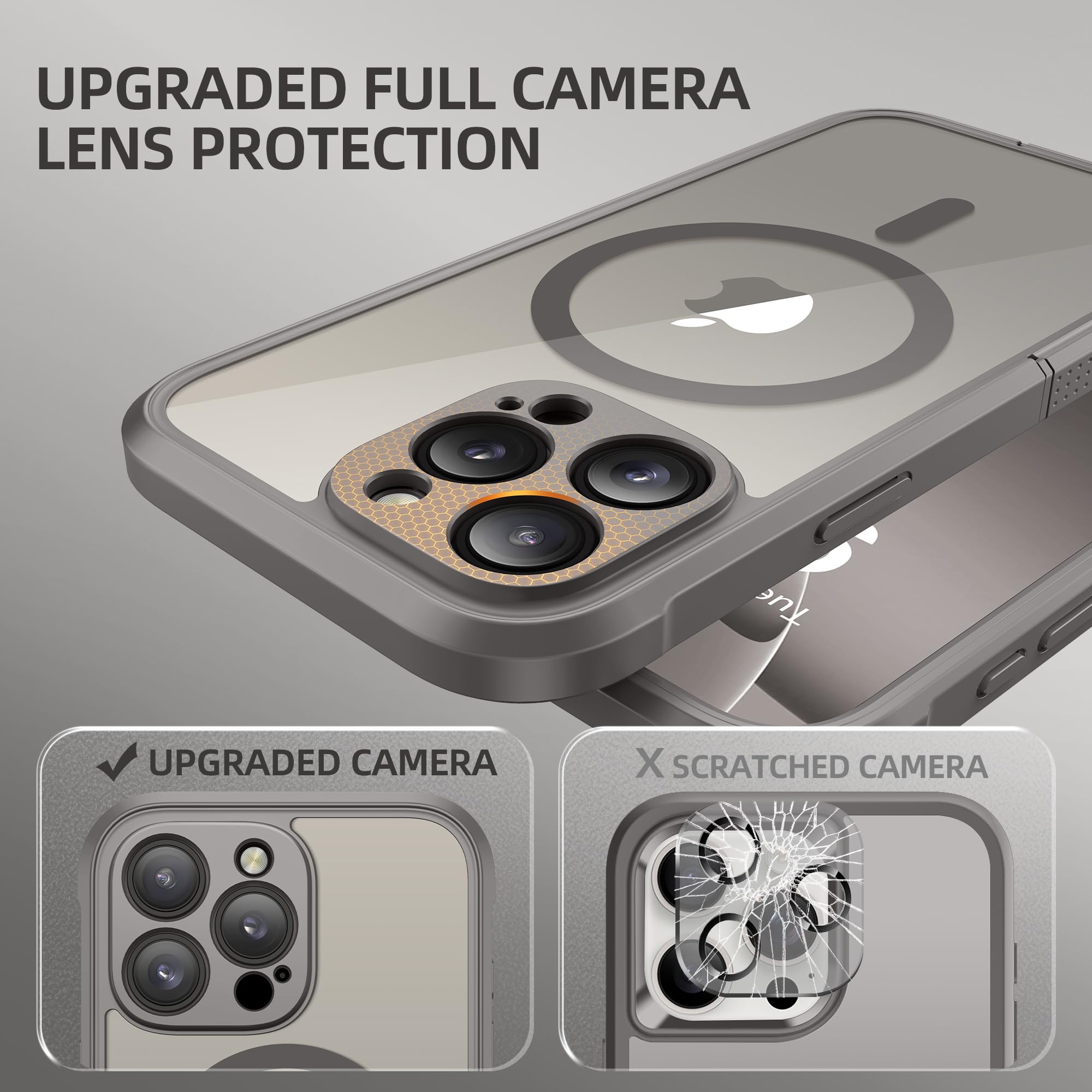 Berfy Magnetic For Iphone 16 Pro Max Case, Compatible With Magsafe, [Built In 9H Tempered Glass Screen Protector & Upgraded Came