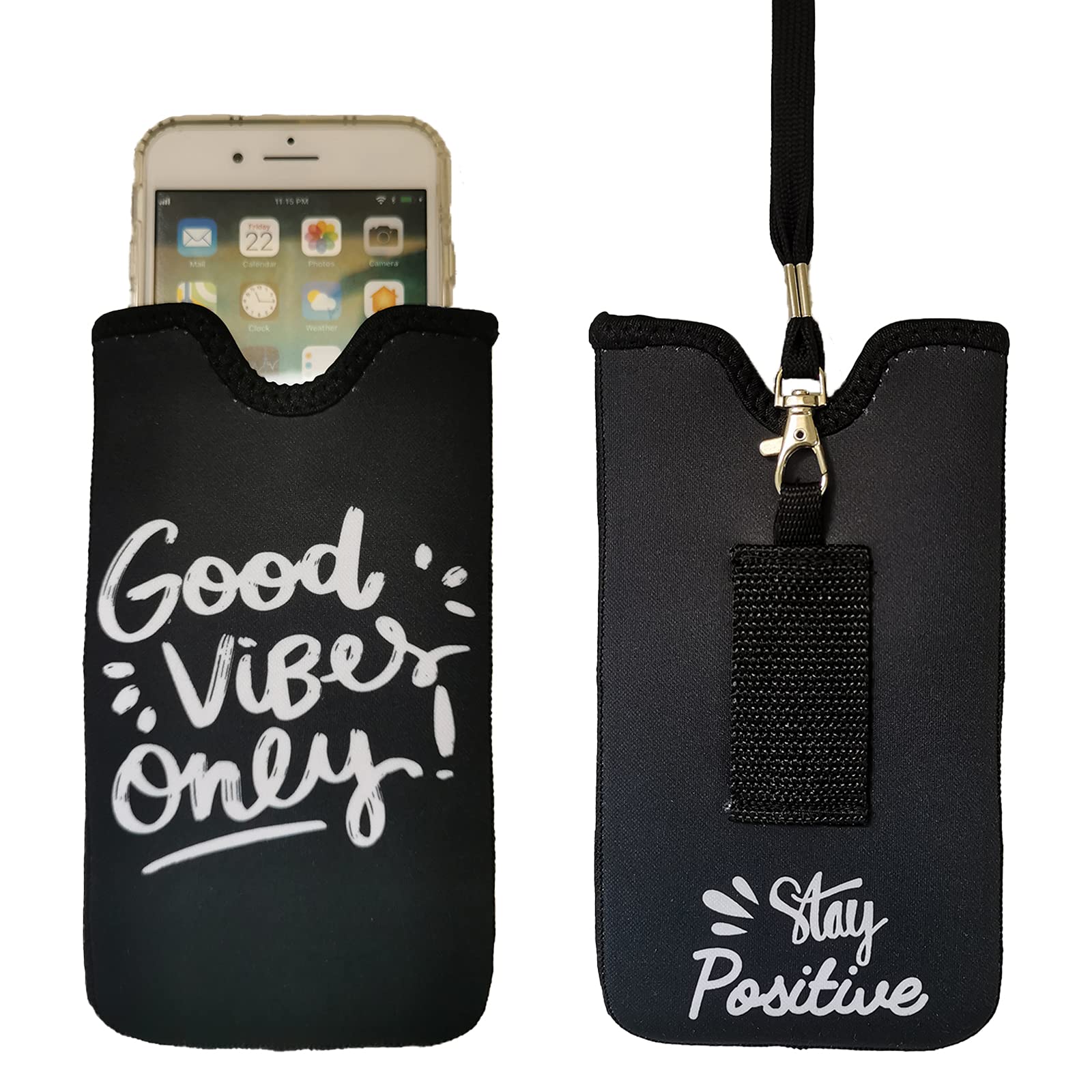 Tainada Men Women Neoprene Shockproof Phone Sleeve Pouch Carrying Case With Neck Lanyard, Belt Loop Holster For Iphone 14/13 /12