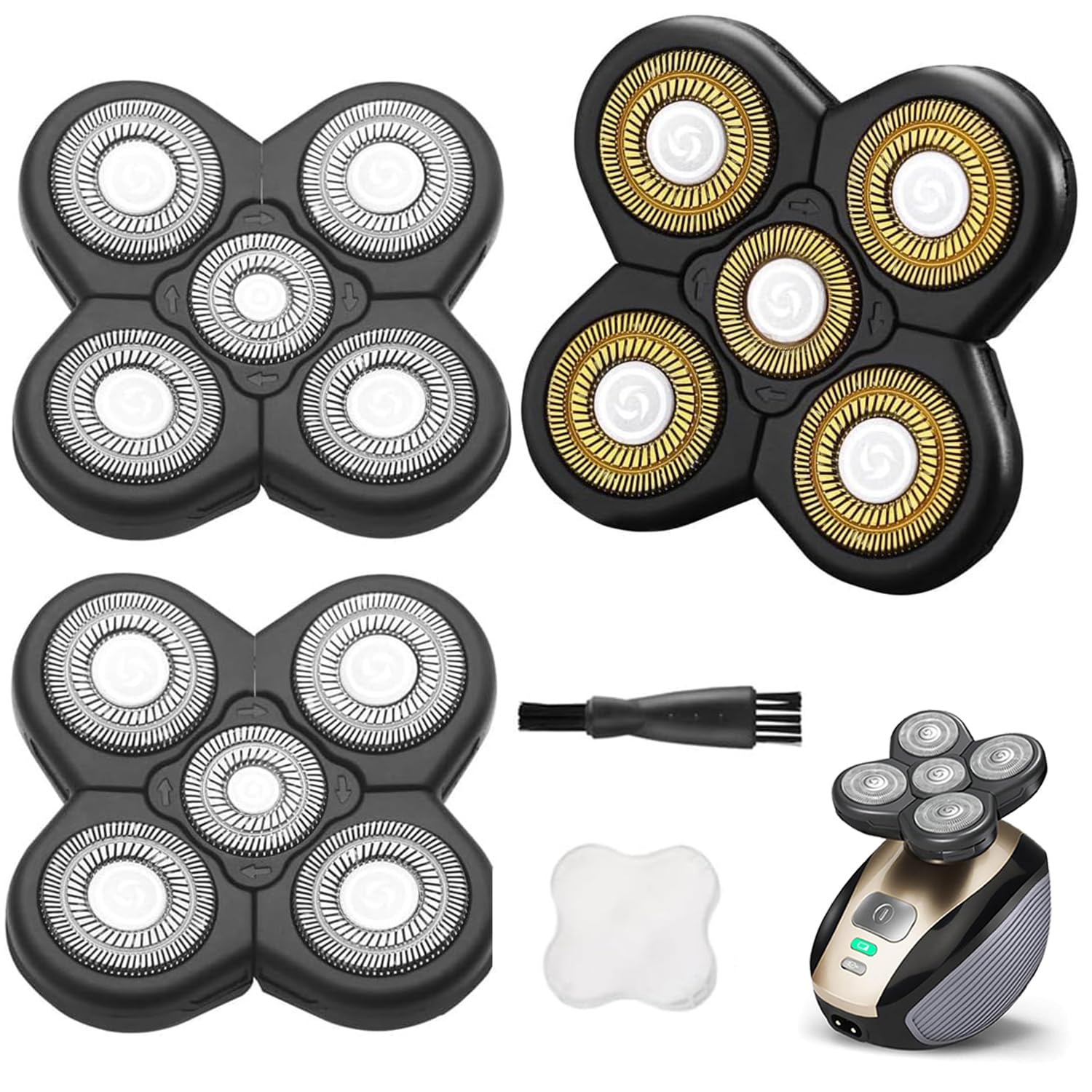 3Pcs Universal 5 Blades Compatible With Freedom Gold Shaver, Head Shaver Replacement Heads