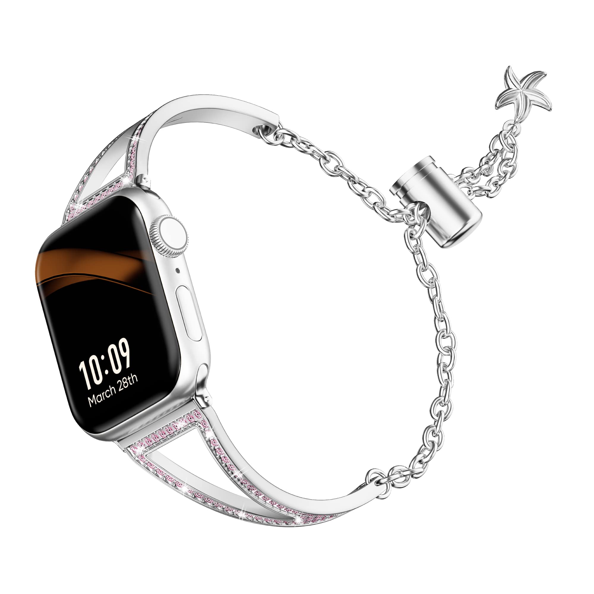 Missair Bling Bands Compatible With Apple Watch Bands 42Mm 44Mm 45Mm, Women Dressy Versatile Shiny Diamond Bracelet For Iwatch S