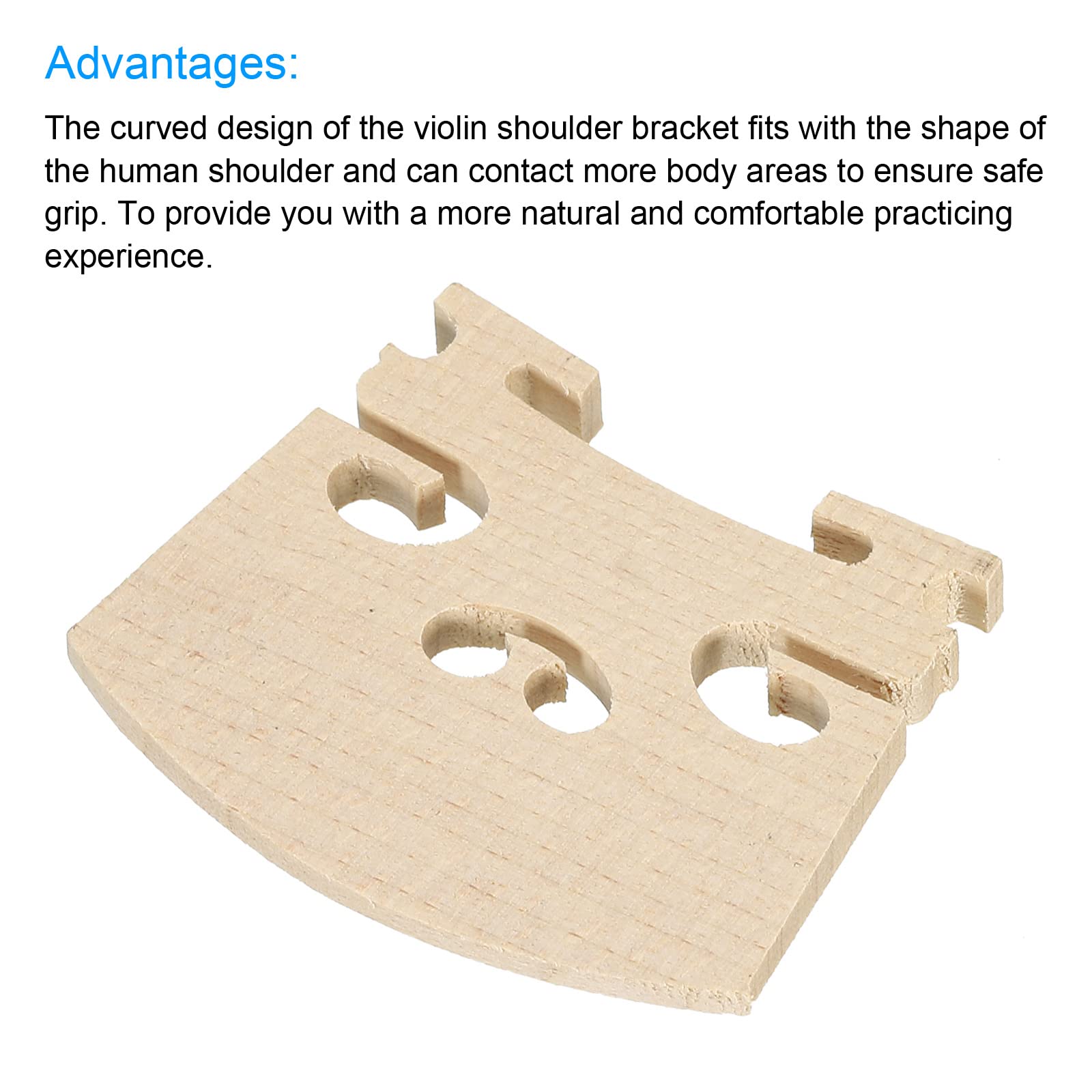 Meccanixity 1/2 Violin Bridge Maple Wood Violin Parts For 1/2 Violin, Pack Of 4