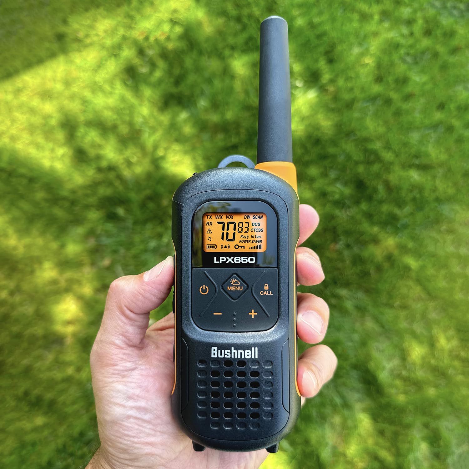 Bushnell Lpx650 Walkie Talkie Radio   Reliable Quality, Rugged Floating Design, 2W Power For 42 Miles Of Range, Two Way Radios E