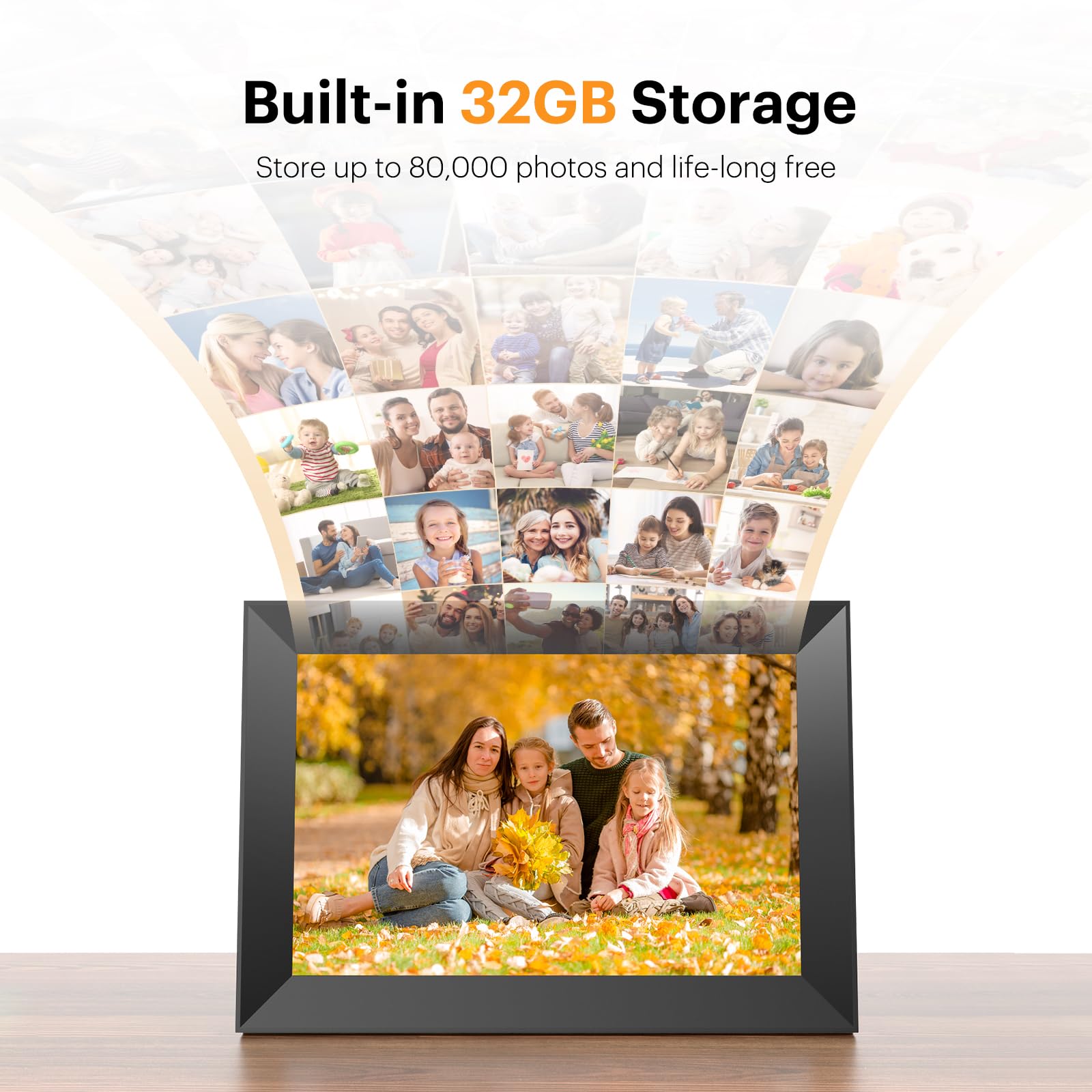 Kodak 10.1Inch Wifi Digital Picture Frame,1280X800 Hd Ips Touch Screen, Electronic Smart Photo Frame With 32Gb Memory, Auto Rota