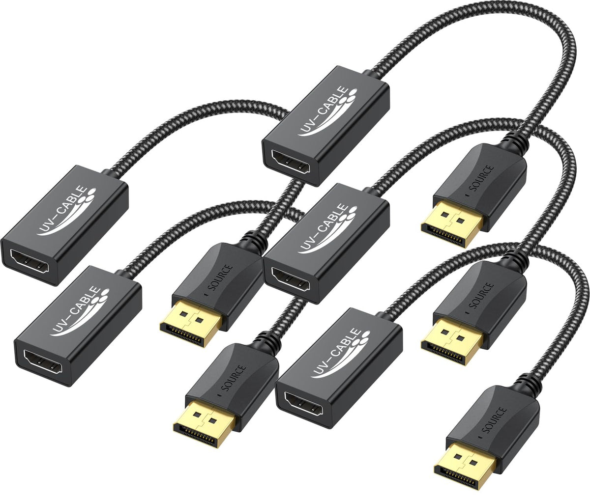 Displayport To Hdmi Adapter 4K, 20 Pack, Display Port Dp To Hdmi Adapter Cable Male To Female Compatible With Computer, Monitor,