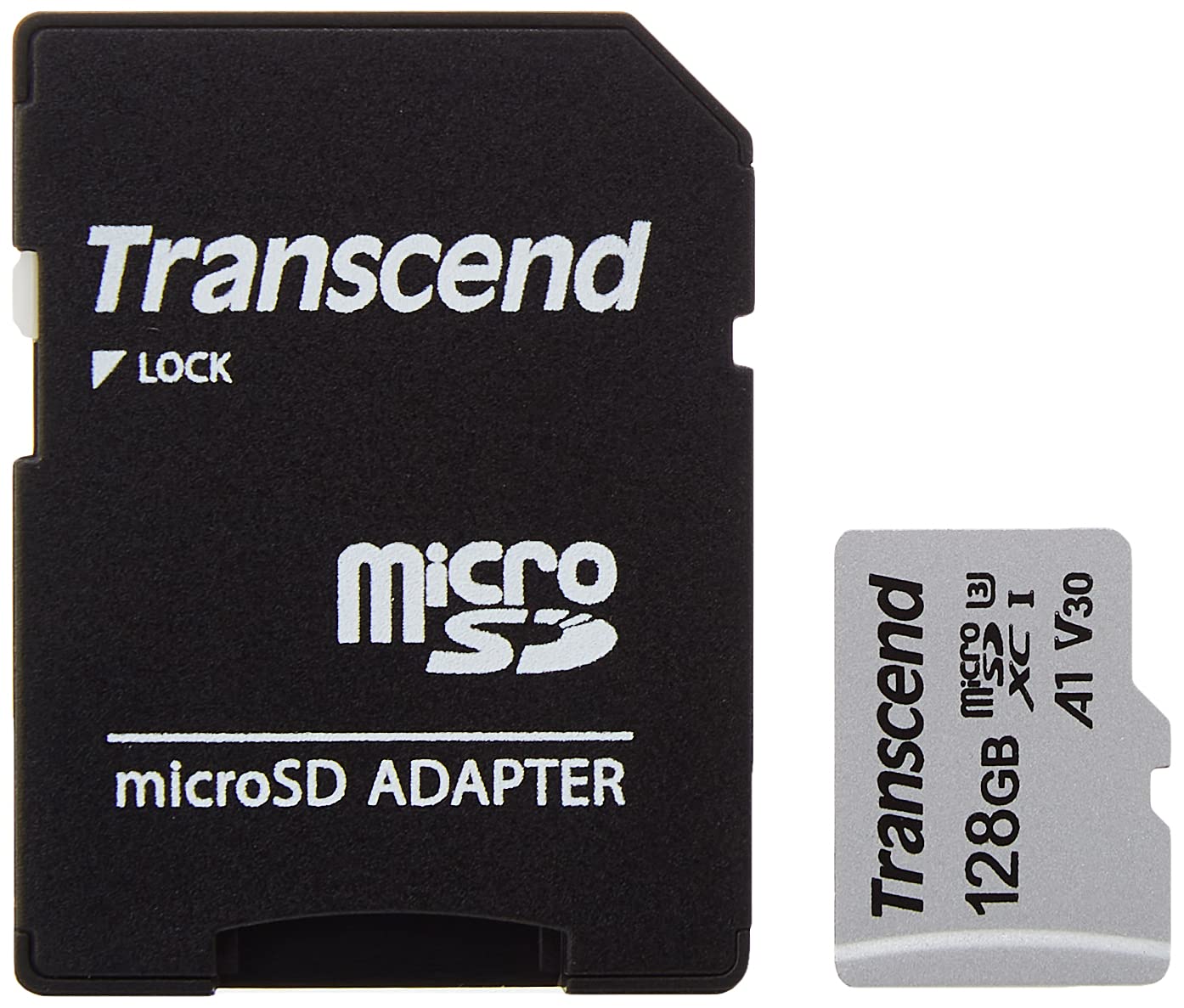 Transcend 128Gb Microsdxc Uhs I Class 10 U3 V30 A1 Memory Card With Adapter (Ts128Gusd300S A)