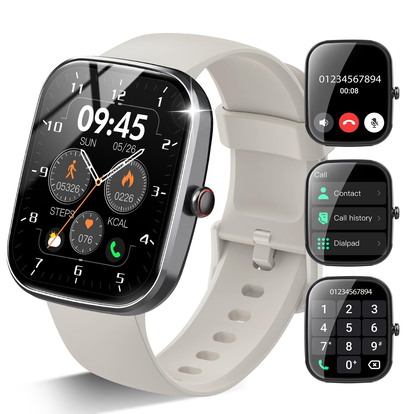 STECEi Smart Watch for Men Women Bluetooth Call, 1.85 HD Screen Smartwatch with Heart Rate/Sleep Monitor, 110+ Sport Modes Activ