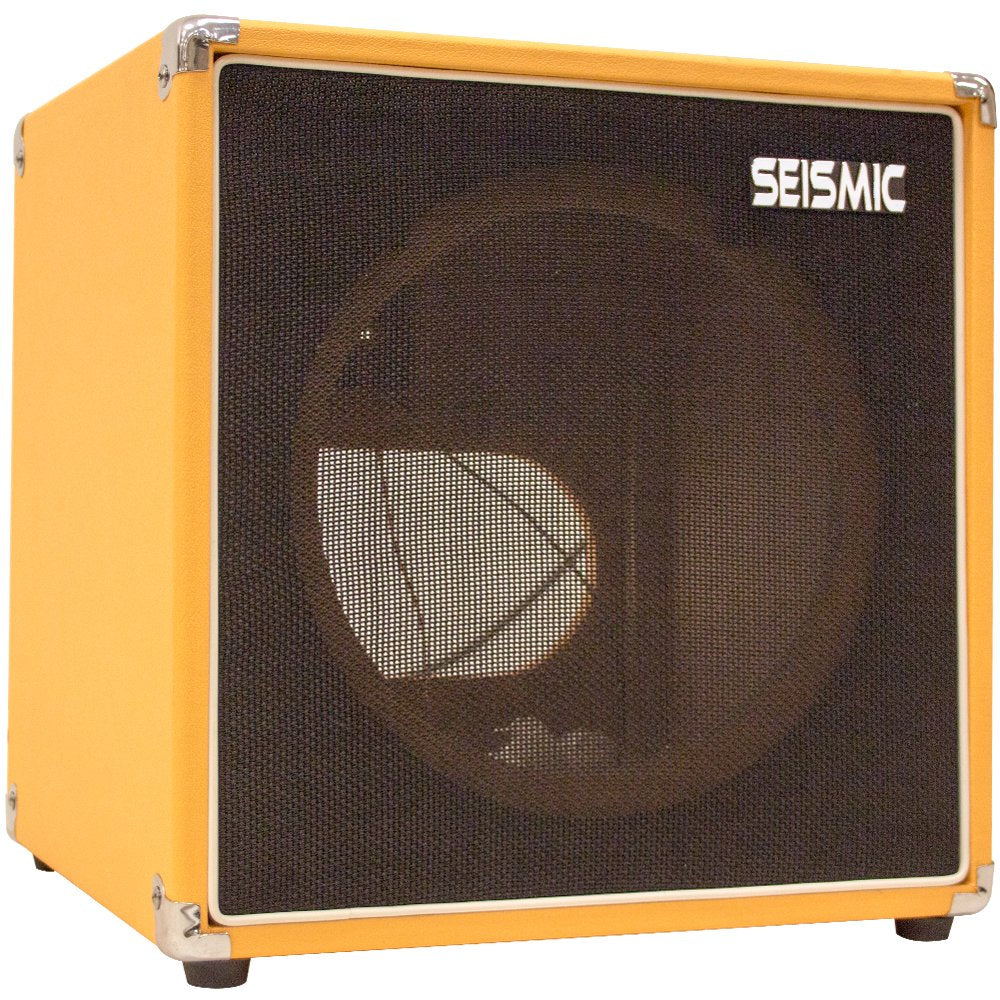 Seismic Audio - 1x12 GUITAR SPEAKER CAB EMPTY - 7 Ply Birch - 12 Cube Cabinet - Orange Tolex, Black Removable Cloth Grill - Fron