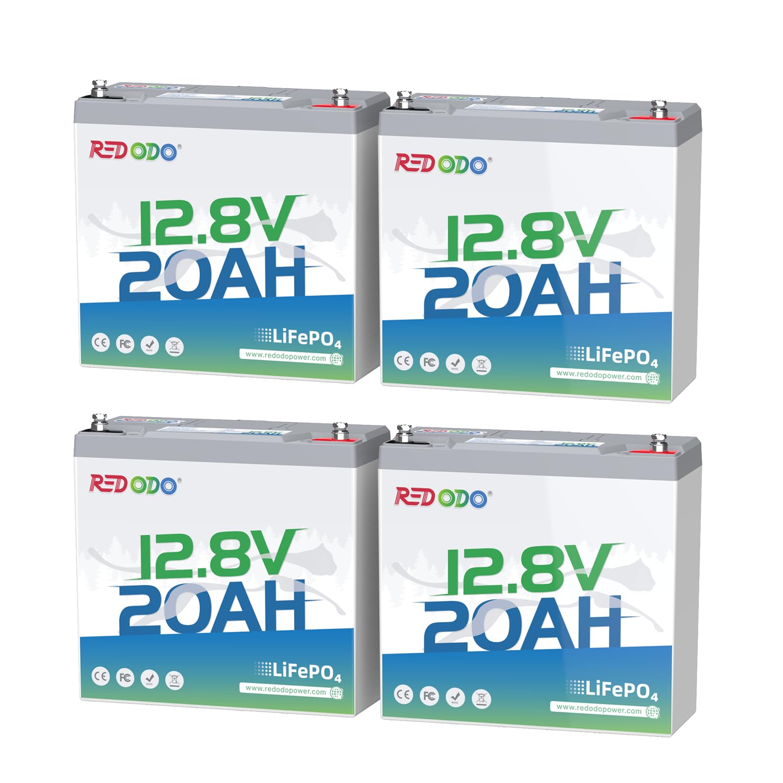 Redodo 12V 20Ah LiFePO4 Battery, 4000+ Deep Cycles Lithium Battery with 20A BMS, 256Wh Energy, Perfect for Kayak Finshfinder, Ic