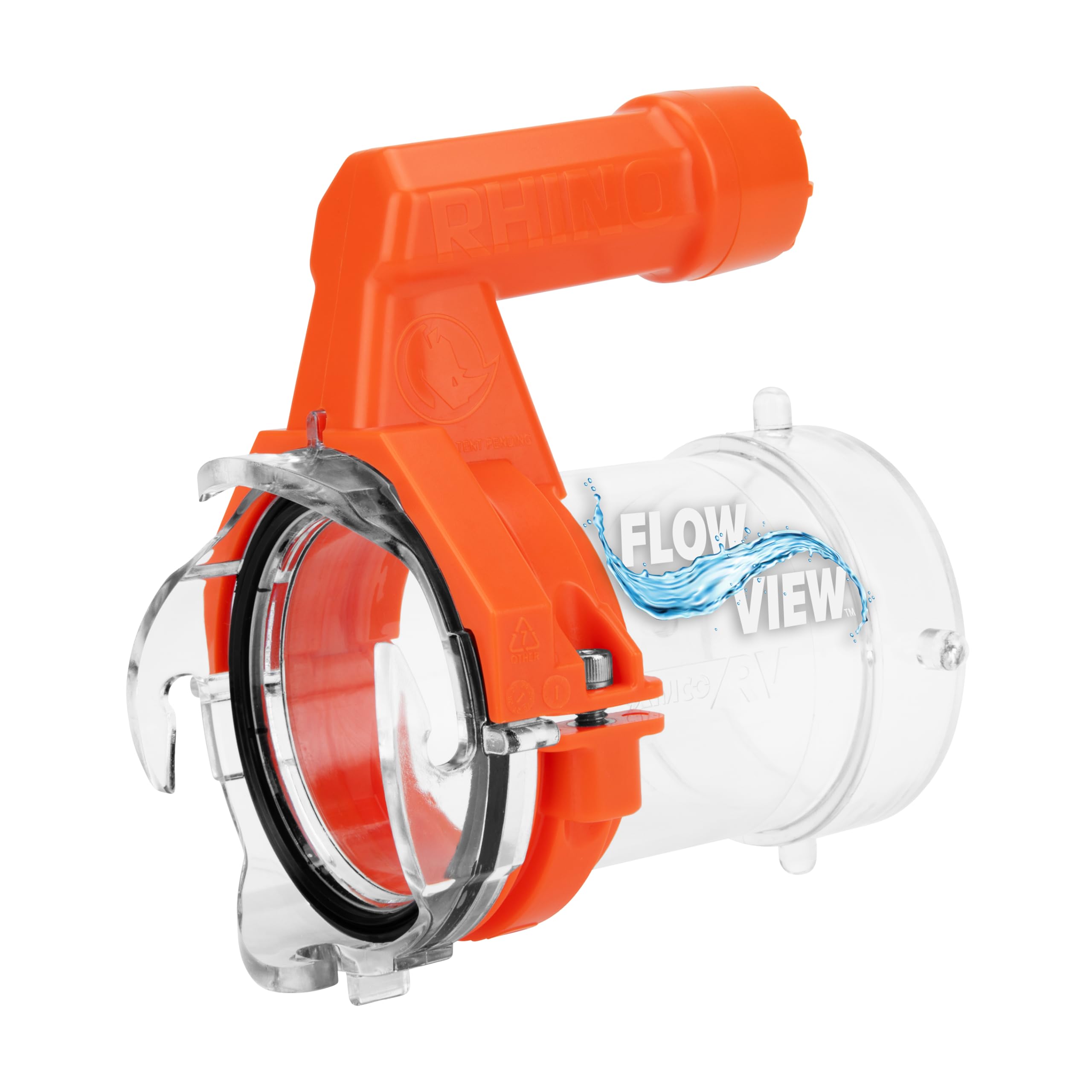 Camco Rhino Rv Sewer Hose Extender Pro - 5'' Sewer Hose Extension - Torque-Grip Handle With Built-In Led Flashlight - The Easies,WBAUVB0DZ73J2DZ