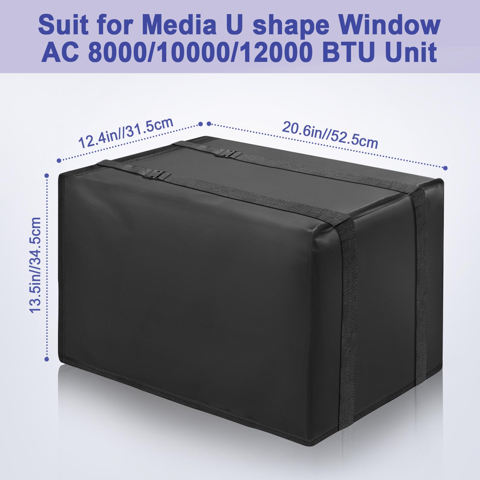 600D U Shaped Window Air Conditioner Cover For Midea U Shaped Ac, Luxiv Black Outdoor Window Ac Waterproof Cover For U Shaped Wi