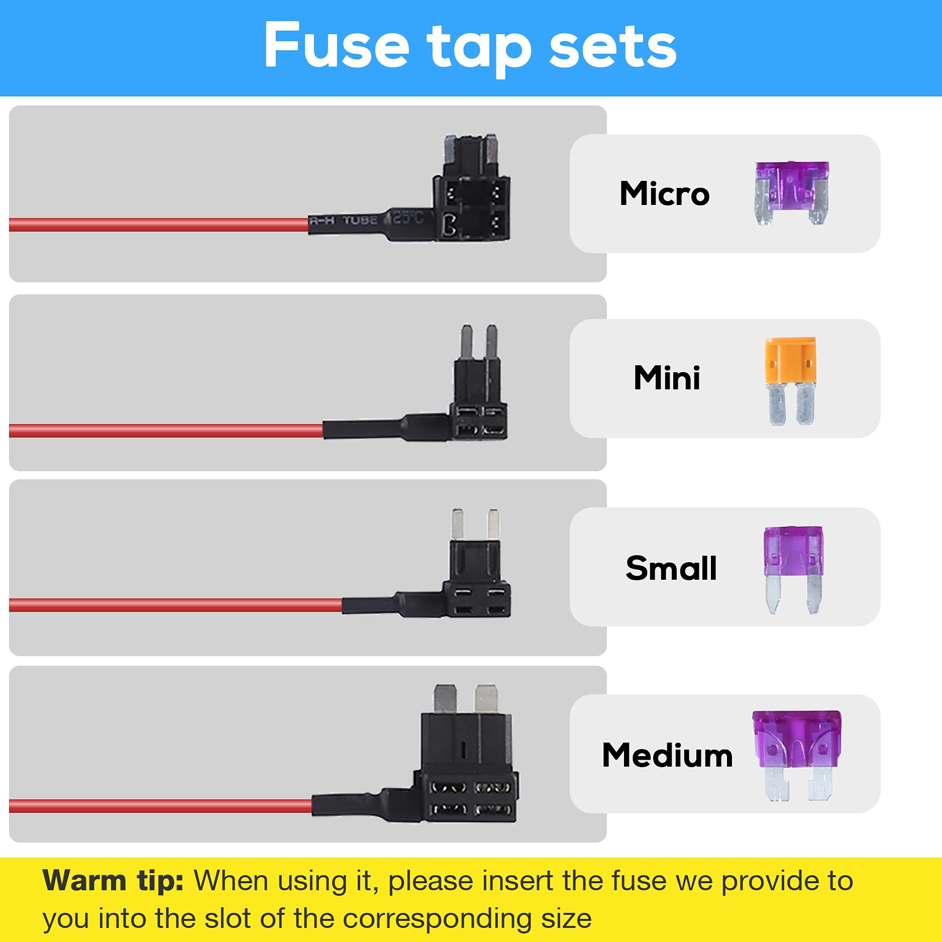 Arifayz Type C Dash Cam Hardwire Kit Dual Dash Cam Q4 Front And Rear, Hardwire Kit Fuse For Dash Camera With Fuse Taps And Insta