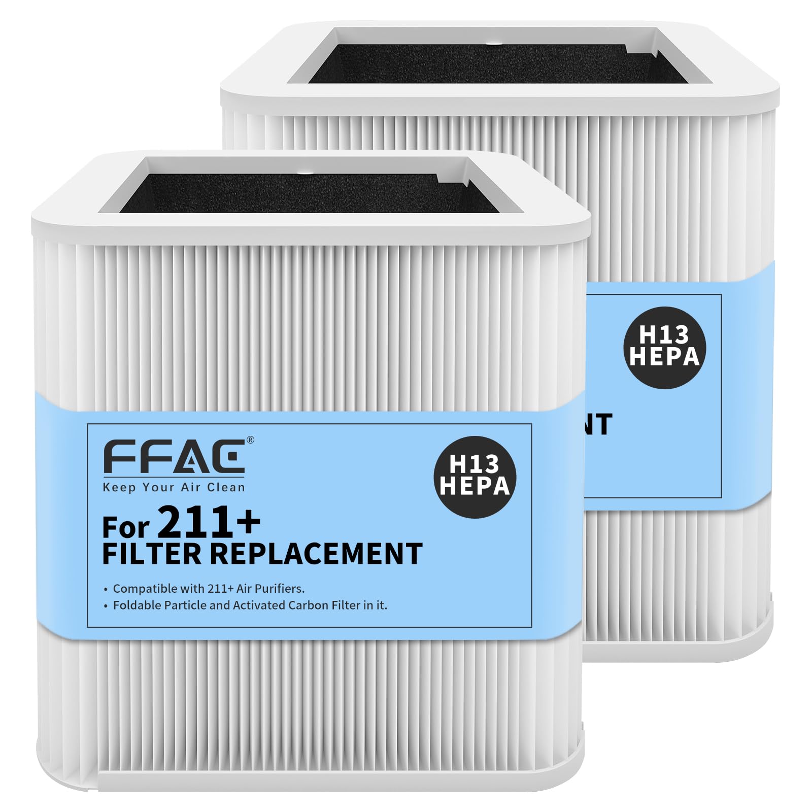 2 Pack 211+ Filter Replacement Compatible With 211+ Air Purifier, 2 In 1 H13 211+ Hepa Filter And Activated Carbon Filter