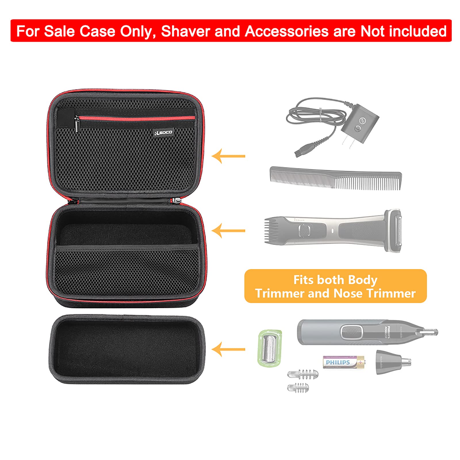 Rlsoco Hard Case Compatible With Philips Bodygroom Series 7000 Bg7040/42,Bg7030/49,Bg2039/42 & Nosetrimmer 3000 Nt3600/4 (Case O