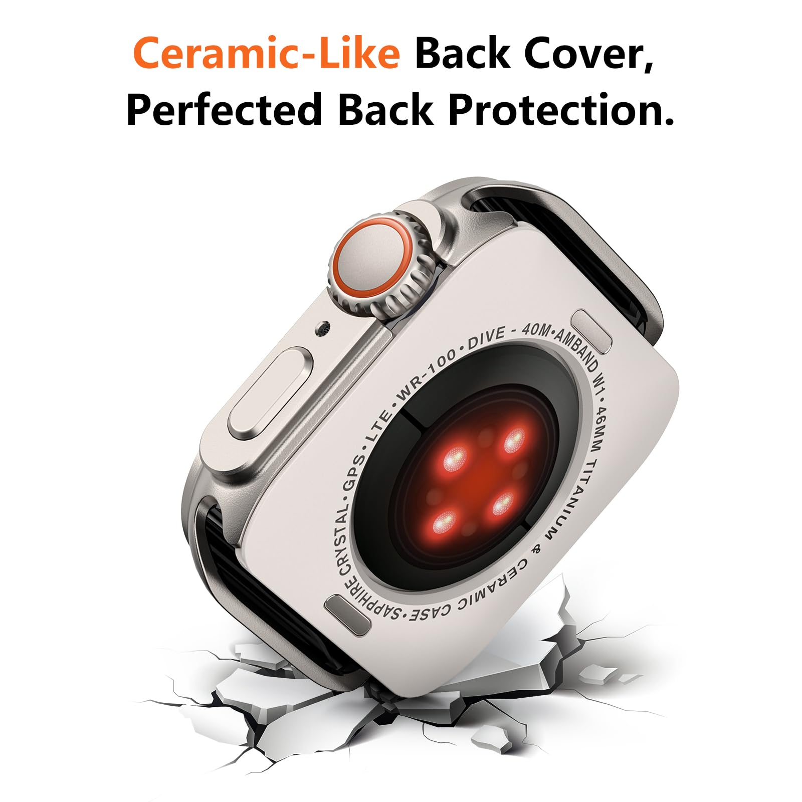 Amband For Apple Watch Series 10 46Mm Metal Case Men, W1 Rugged Protective Bumper [Turn Iwatch Into Ultra Look] With Back Cover,