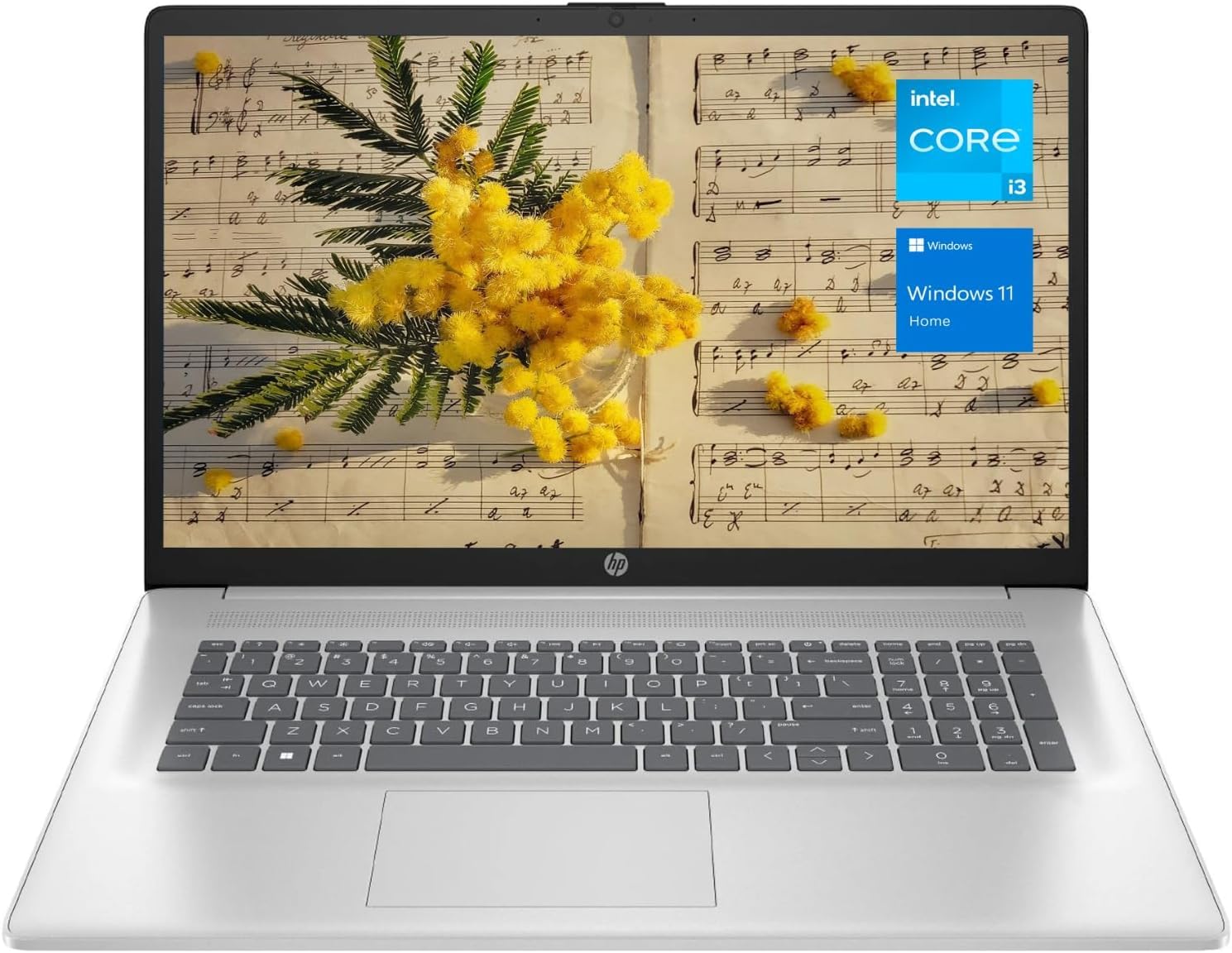 HP Essential 17.3 FHD Laptop, Intel Core i3-1215U, 8GB RAM, 512GB PCIe SSD, Numeric Keypad, Webcam, Wi-Fi, HDMI, Windows 11 Home
