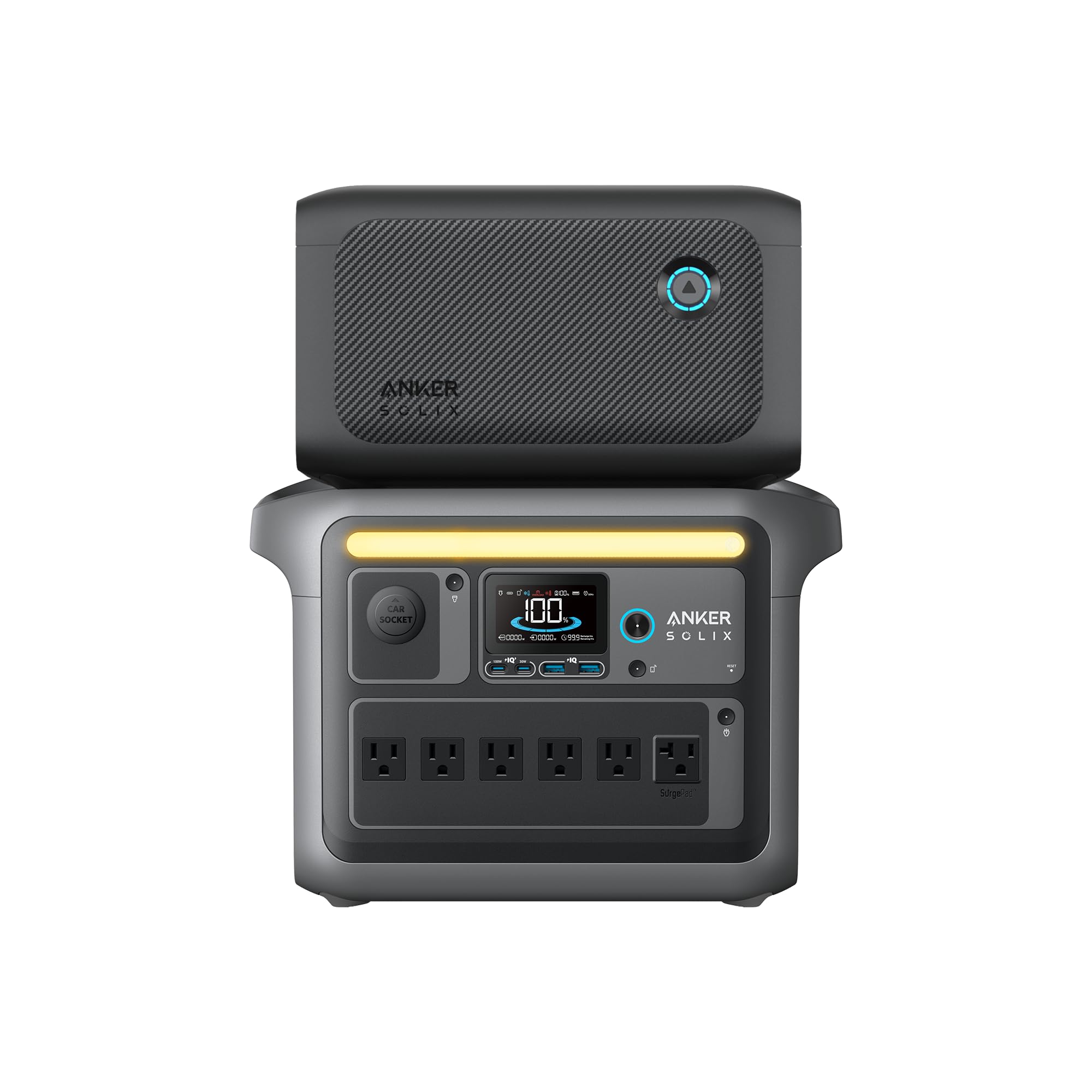 Anker Solix C1000 Portable Power Station And Bp1000 Expansion Battery, 1800W Solar Generator, Full Charge In 58 Min, 2112Wh Life