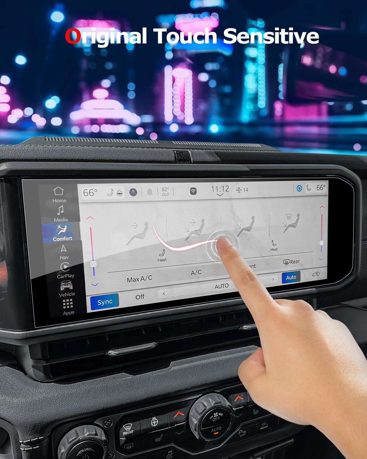 Aszsk Screen Protector For Wrangler 2024,12.3Inch Tempered Glass Protective Film Compatible With Jeep Wrangler Jl,Anti Scratch H