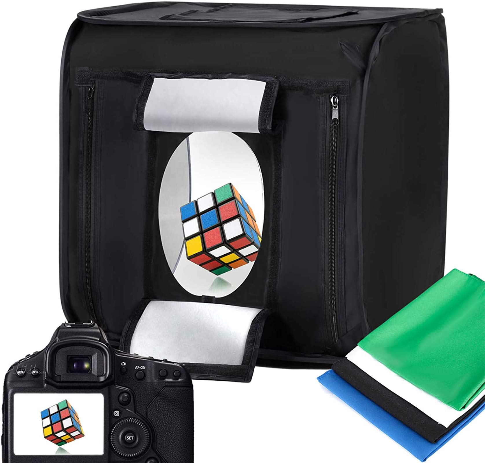 Ltringys Photo Studio Light Box 24''X24'' With Led Lights, Collapsible Photography Photo Background Shooting Tents With 4 Photo