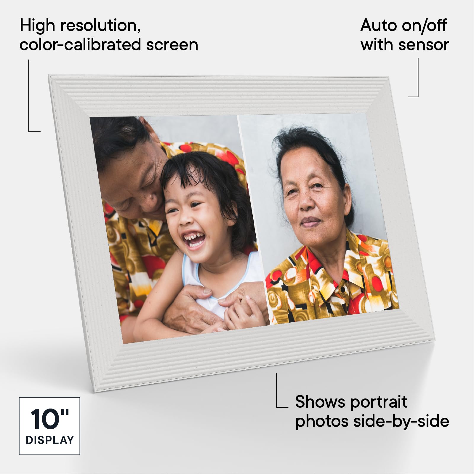 Aura Carver Hd Smart Digital Picture Frame 10.1 Inch Wifi Cloud Digital Photo Frame, Free Unlimited Storage, Send Photos From An