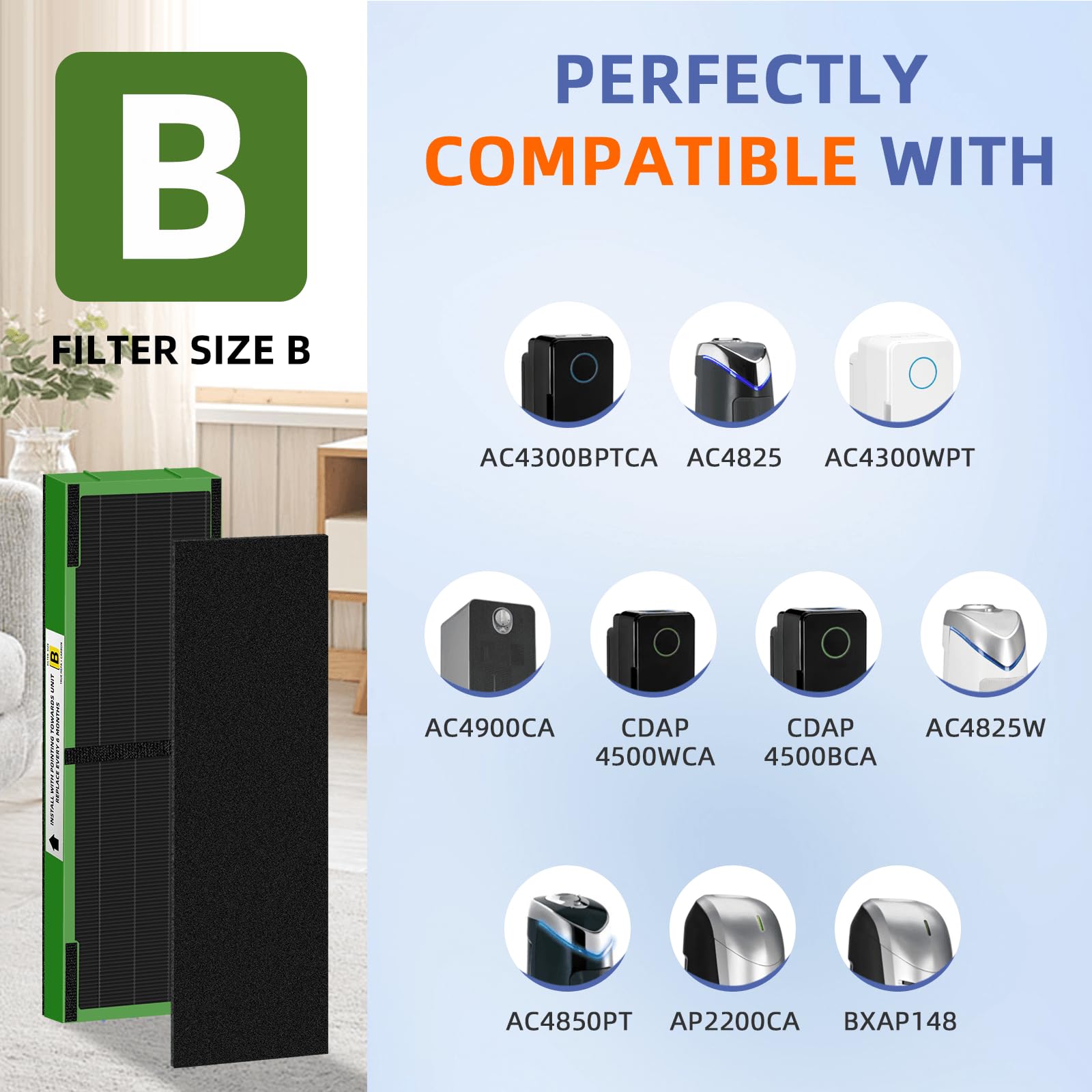 Flt4825Vo Hepa Toxin Absorber Filter B Replacement Compatible With G Guardian Air Purifiers Ac4825 Ac4300 Ac4800 Ac4900 Ac4850,2