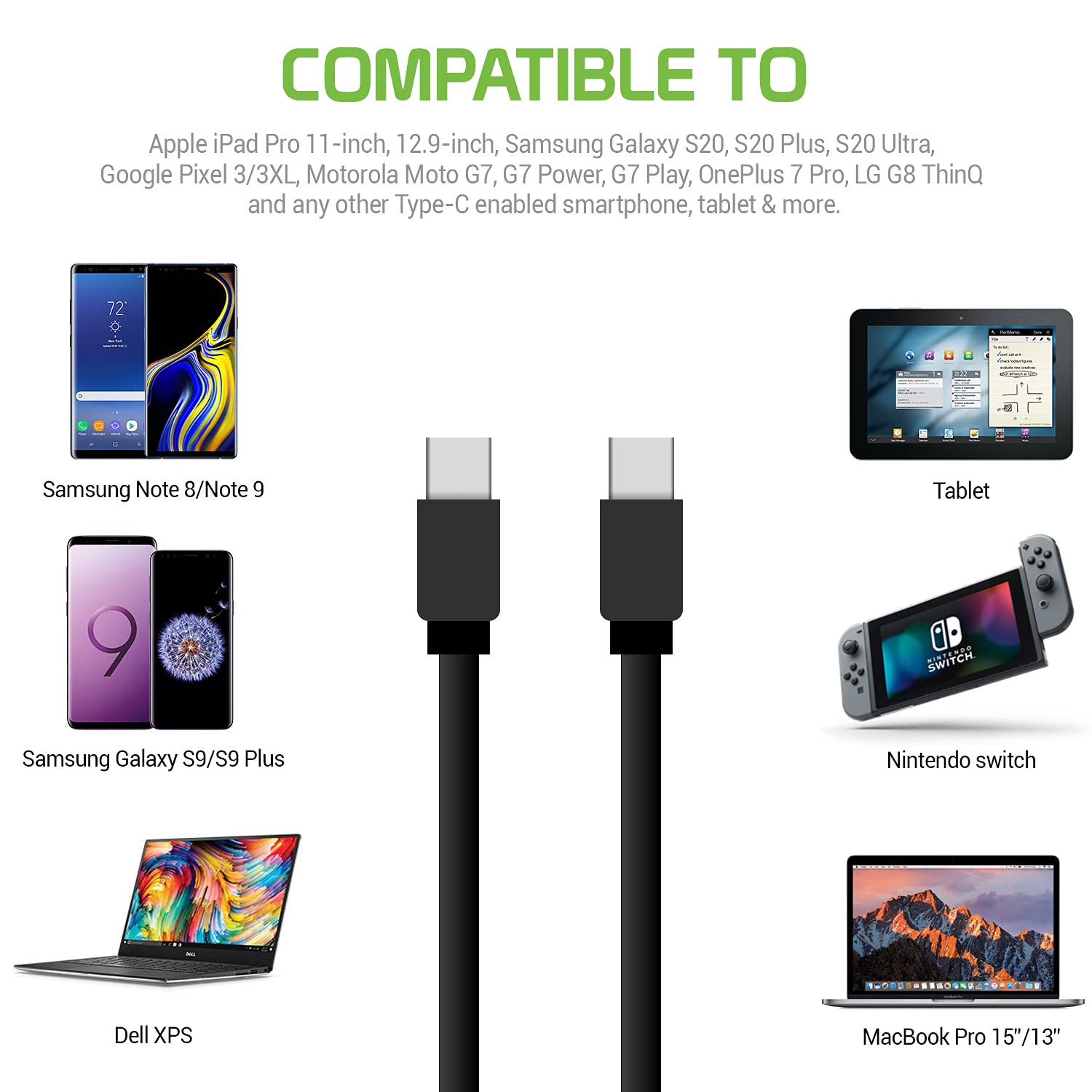 Retractable Usb-C Cable, Type-C 3 Feet Charging Cable Compatible To Iphone 15 Pro Max, Ipad Pro Air Mini, Samsung Galaxy Smartph
