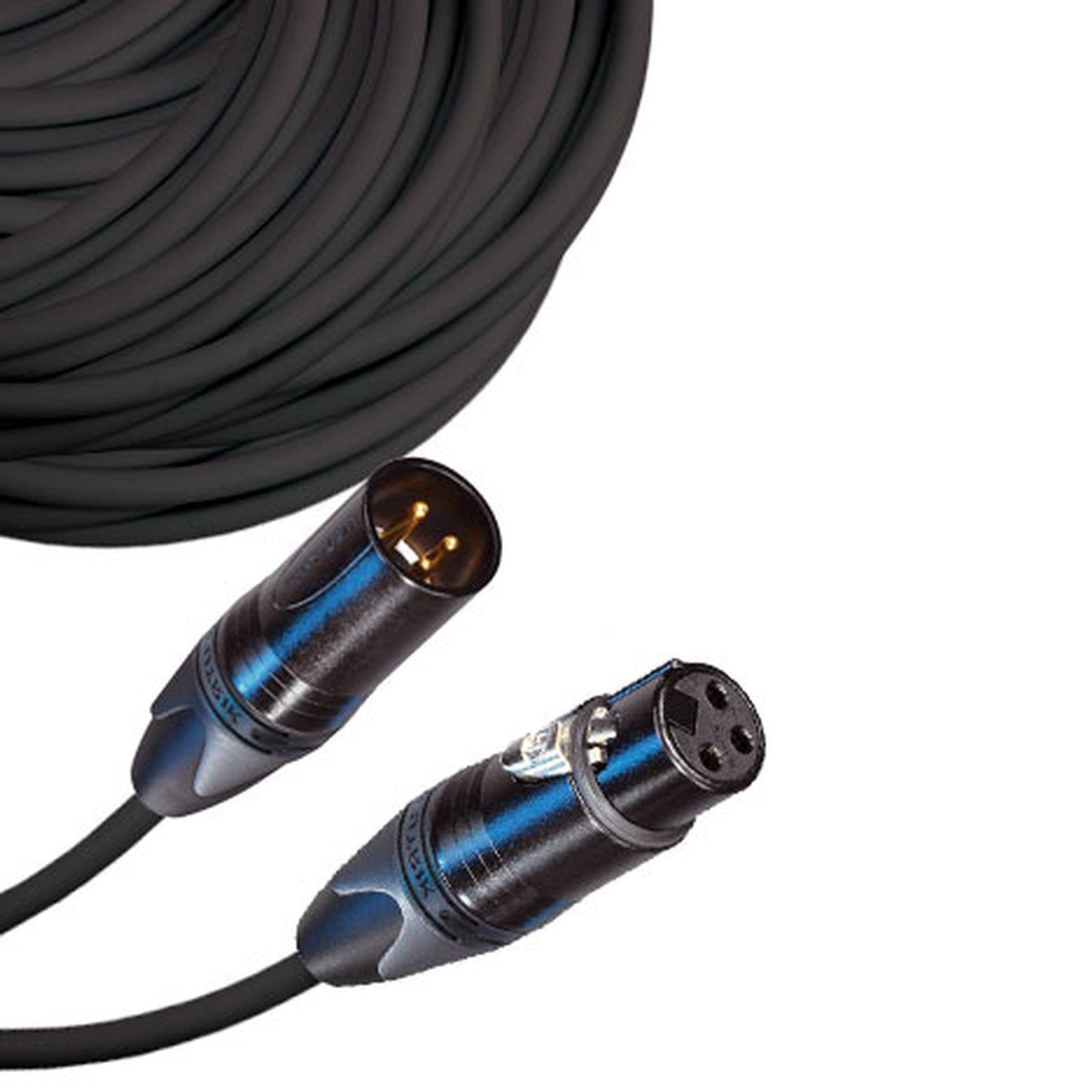 Male To Female Xlr Cable With Neutrik Nc3 Connectors And Premium 20Ga Wire   100: Ft Long: Black