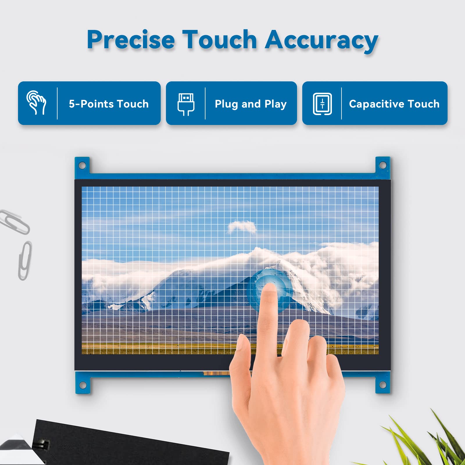 Sunfounder 7 Inch Touchscreen For Raspberry Pi 4 Display Hdmi 1024  600 Usb Ips Lcd Screen Display Monitor For Raspberry Pi 5,40