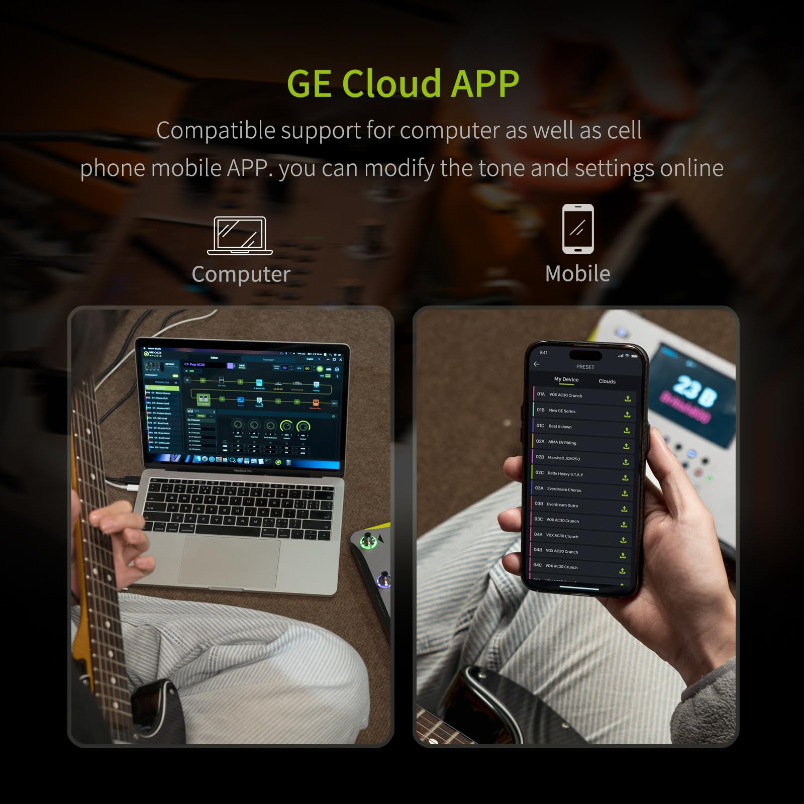 Mooer Ge1000 Guitar Mutieffects Pedal Dual Effects Chains Processor With Ai Equalization, 5' Touch Screen, 300+ Effects, Third Brand Irs, Stereo Sound Out Put, Xlr, Midi Port, Guitar/Bass