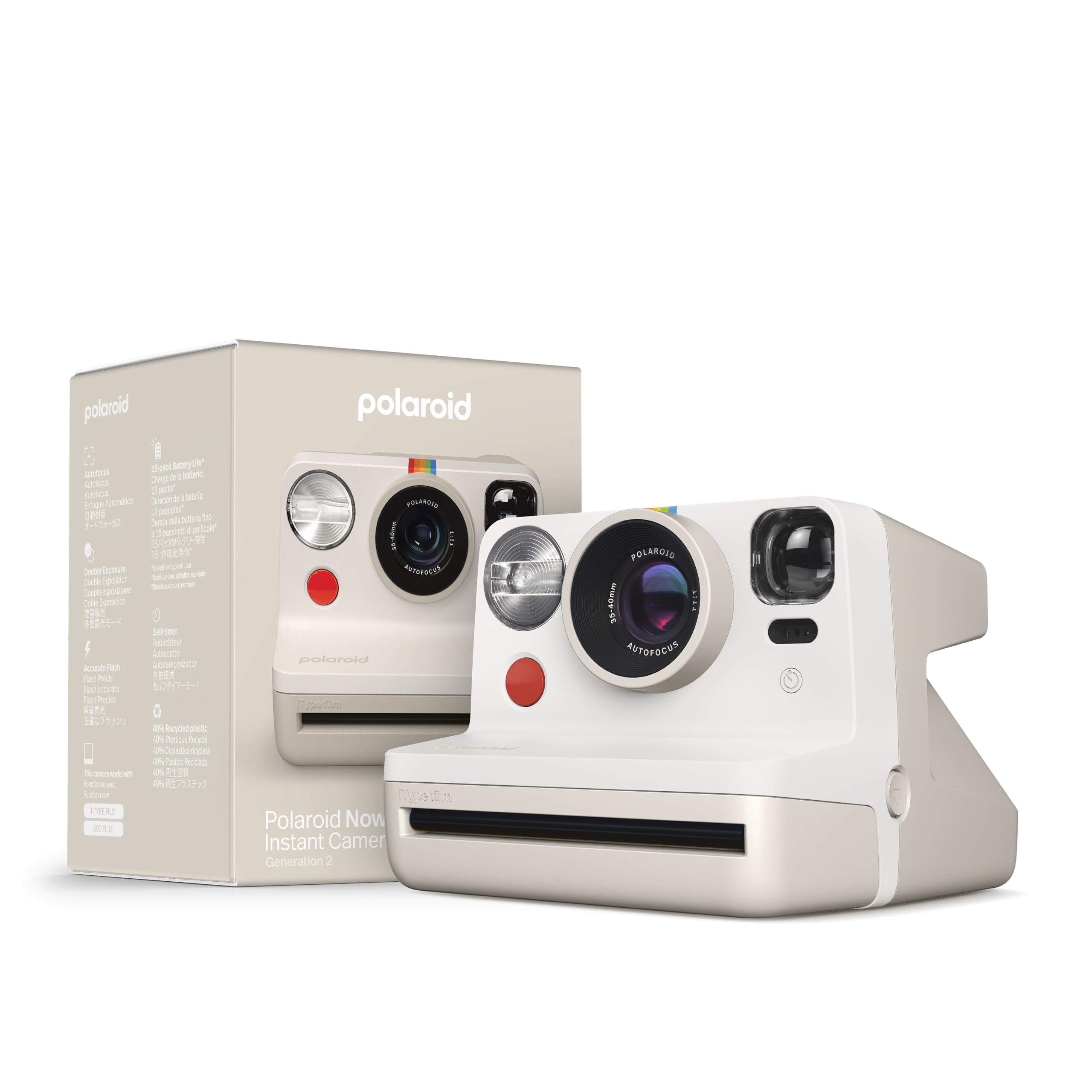 Polaroid Now 2Nd Generation I Type Instant Film Camera   Vintage White (9130)