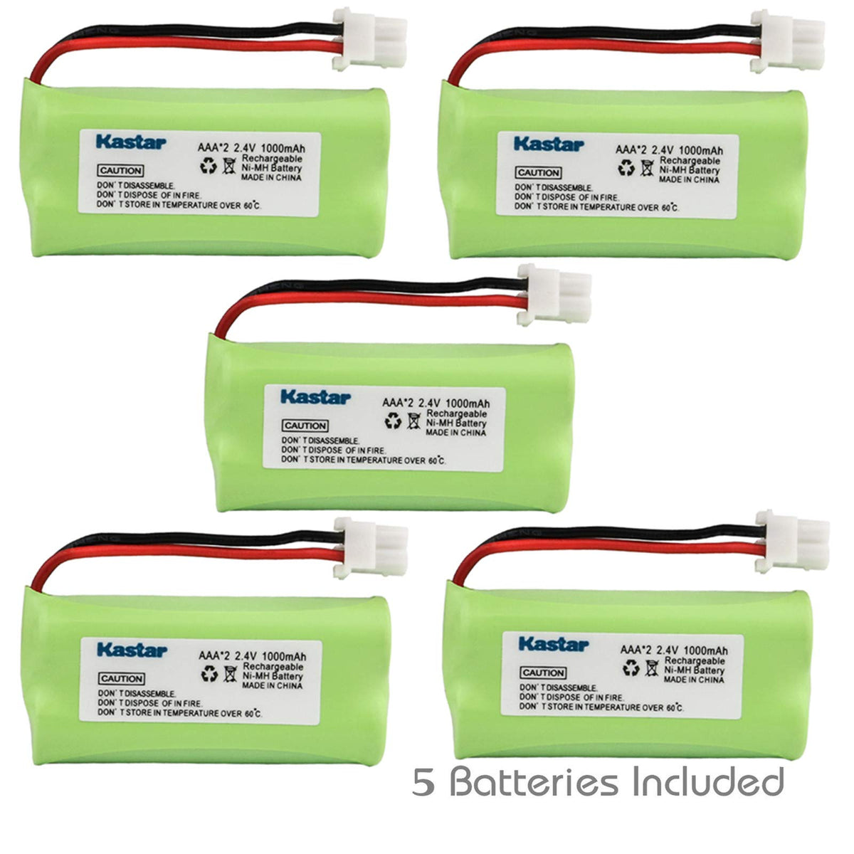 Kastar 5-Pack Aaax2 2.4V 1000Mah 5264 Ni-Mh Rechargeable Battery For Bt-166342 Bt-266342 Bt-283342 At&T El51100 El51200 El51250 