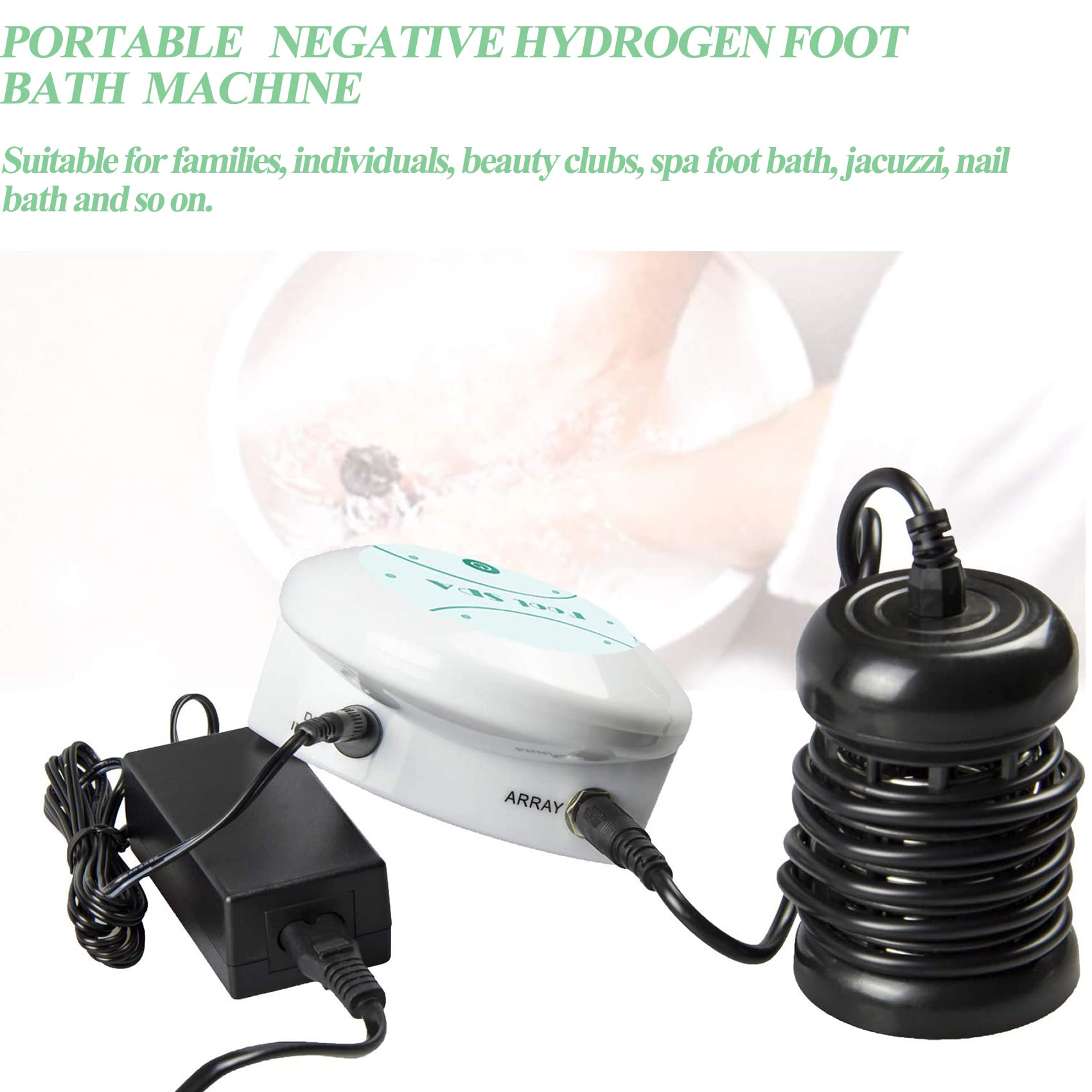 Ionic Foot Bath Detox Machine, Portable Foot Detox Machine Ion Cleanse Bath System With Stroage Bag, 100 Spa Liners, Spa At Home
