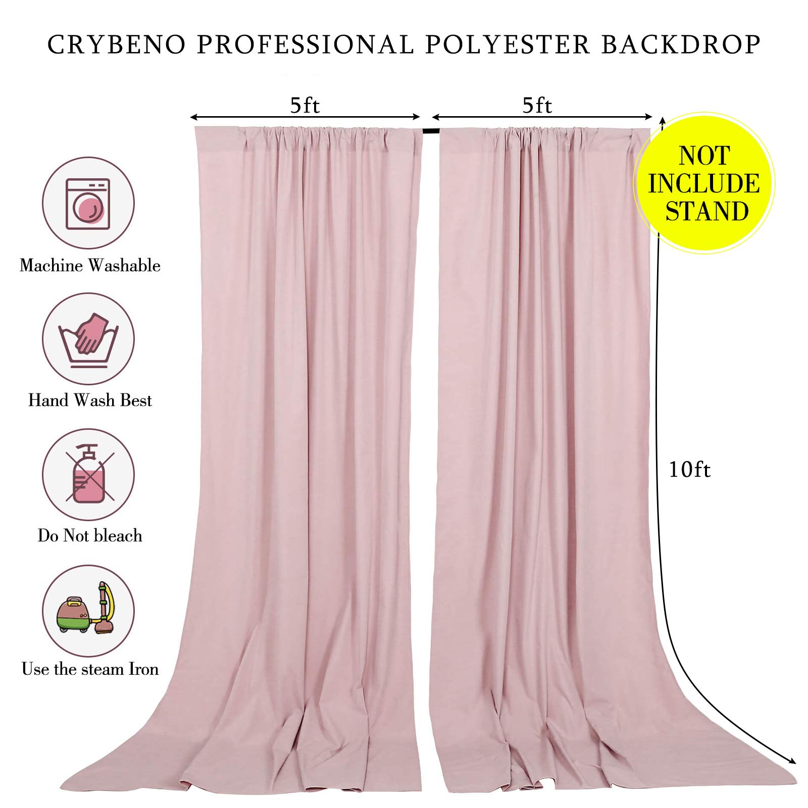 Dusty Rose Polyester Backdrop Curtains 2 Panels 5Ft X 10Ft Photo Shoot Background Drapes For Wedding Party Bridal Shower Engagem