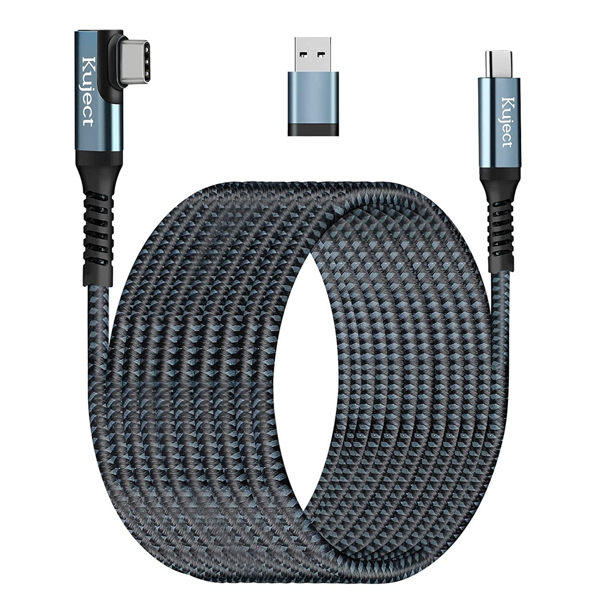 Kuject Link Cable 20Ft Compatible For Quest 3 And Quest 2, Nylon Braided Accessories For Rift S/Steam Vr Games, Usb 3.0 Type C T