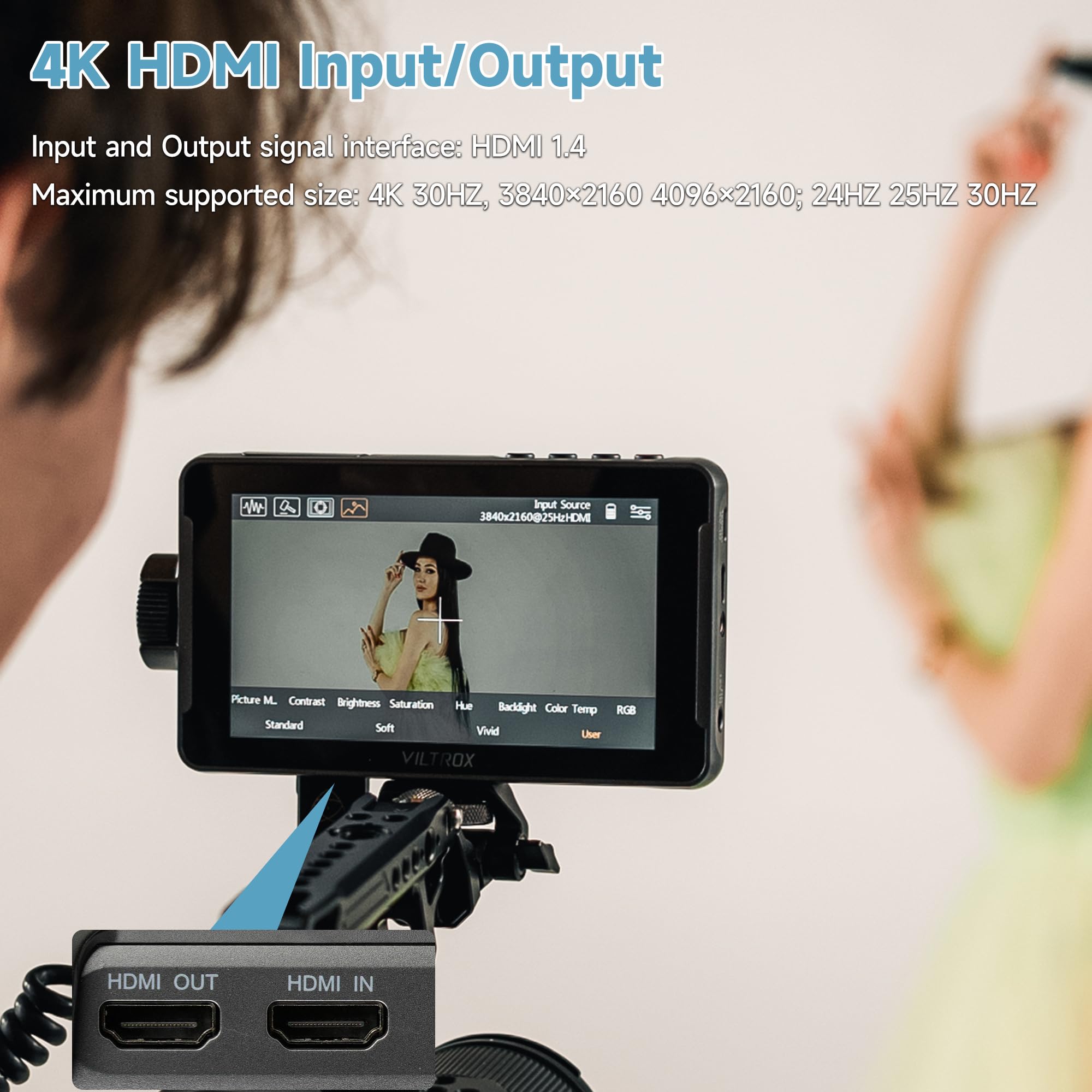 Viltrox Dc 550 1200 Nits Dslr Camera Field Monitor, 4K 1920X1080 Touchscreen Portable On Camera External Video Monitor Kit With