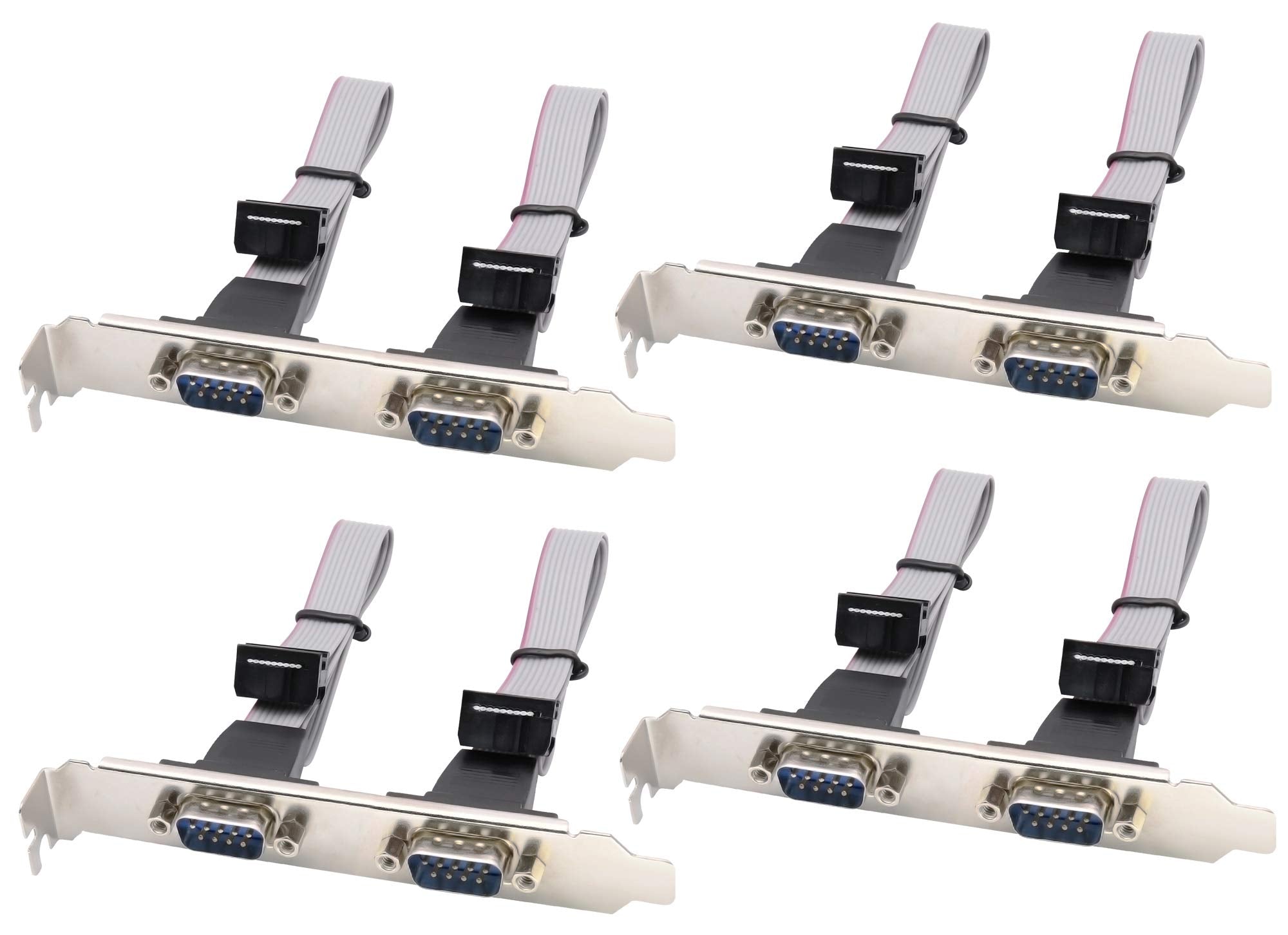 Zdycgtime 2 Port Db9 Rs232Serial Port Bracket To 10 Pin Headerribbon Cable Connector Adapter, Db9 Serial Male To 10P Motherboard