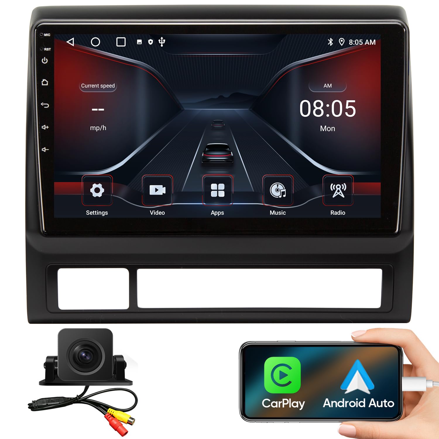 9 Inch 5G Wifi 1280 * 720 Resolution Car Stereo Radio For Toyota Tacoma 2005 2015 With Carplay Android Auto Gps Navigation Suppo