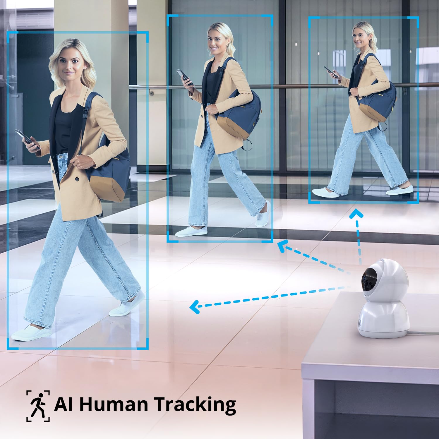 Night Owl Indoor Plug In Wireless 3Mp Deterrence Camera With Pan, Tilt And 2 Way Audio