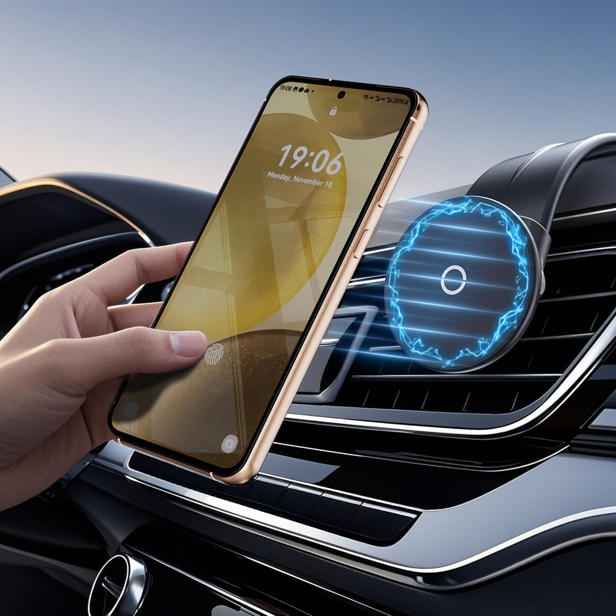 Pzoz A/B Dual-Sided (1 Set) Magnetic Ring Sticker For Magsafe Iphone 16 Holder Phone Case Suction Cup Wireless Charger Car Mount