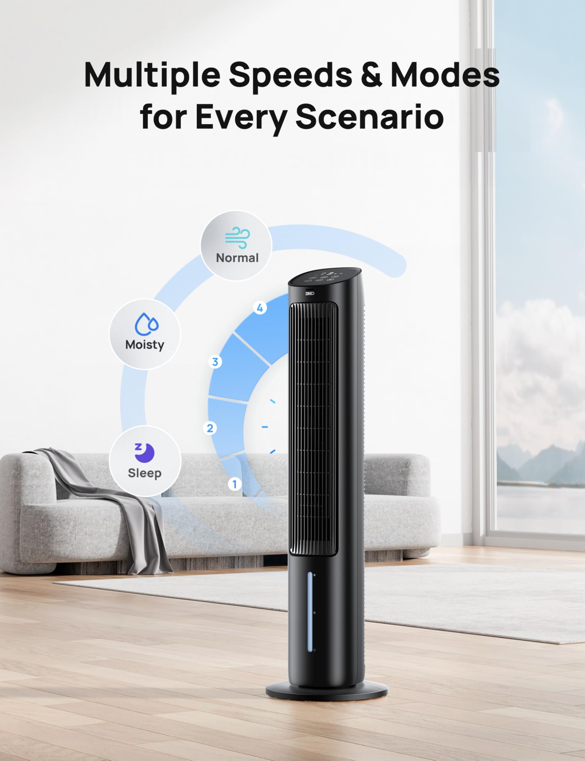 Dreo Portable Air Conditioners Fan, 40    Standing Fans That Blow Cold Air, Portable Ac,80 Oscillating Evaporative Air Cooler,Re