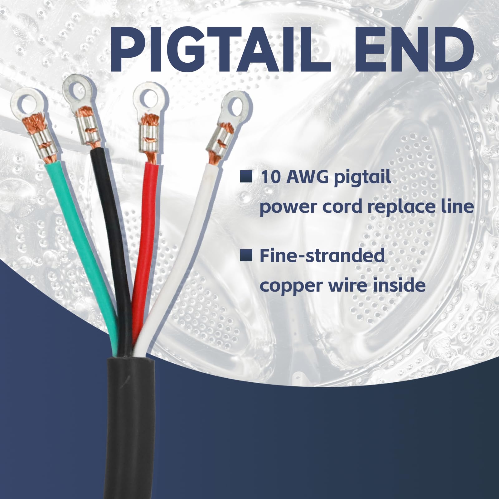 Ep 4 Prong Dryer Cord, 10 Ft 10/4 Srdt, 30Amp Appliance Extension Power Cord, Nema 14 30, Black