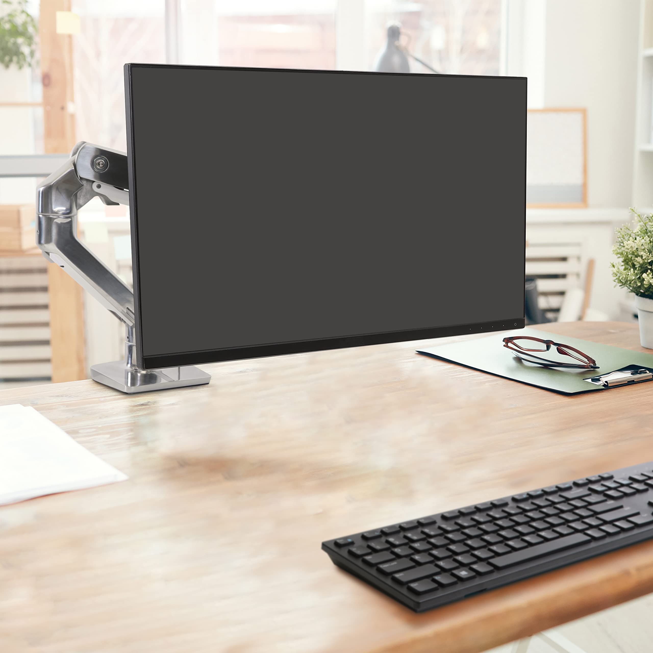 Ergotron � HX Premium Heavy Duty Monitor Arm, Single Monitor VESA Desk Mount � for Flat or Slight Curved Ultrawide Monitors Up to 49 inches, 20 to 42 lbs � Standard Pivot, Polished Aluminum