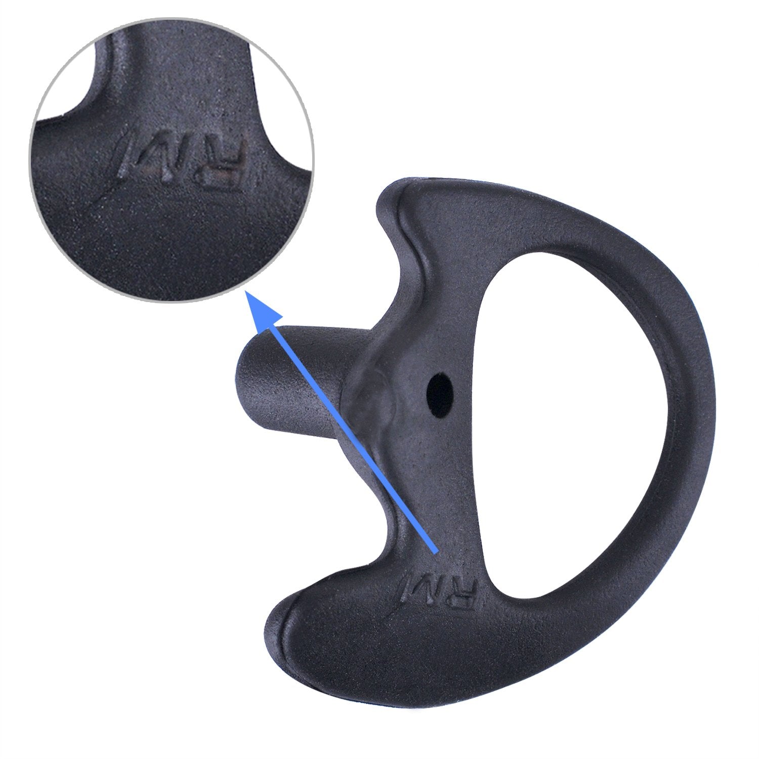 Keyblu Universal Replacement Soft Silicone Open Ear Insert Earmould For Two Way Radio Earmold Coil Tube Audio Kits Uv 5R Uv B6 Bf 888S Uv B5 (Black, 5 Pair Small)