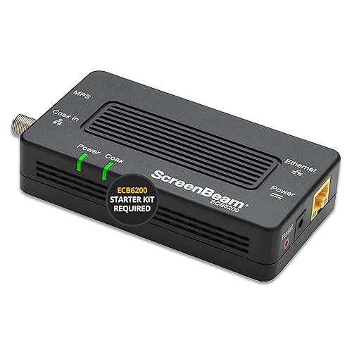 Screenbeam Bonded Moca 2.0 Network Adapter True 2.0 Gbps Ethernet Port For Ethernet Over Coax (1 Pack)   Extremely Fast Streamin
