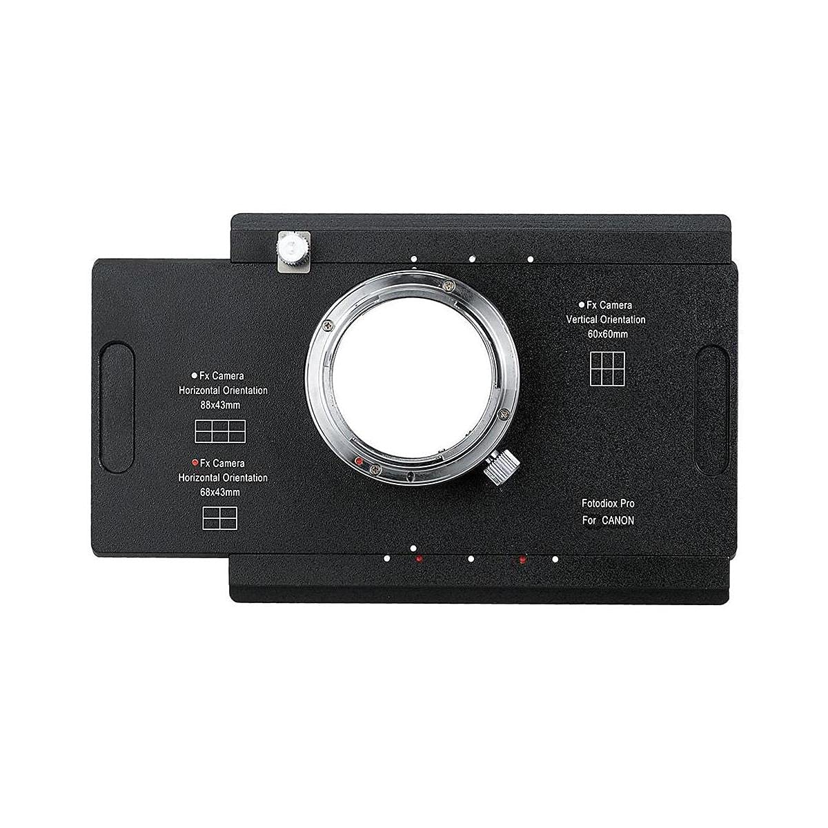 Fotodiox Pro Lens Mount Adapter - Canon EOS D/SLR to Large Format 4x5 View Cameras with a Graflok Rear Standard - Shift/Stitch A