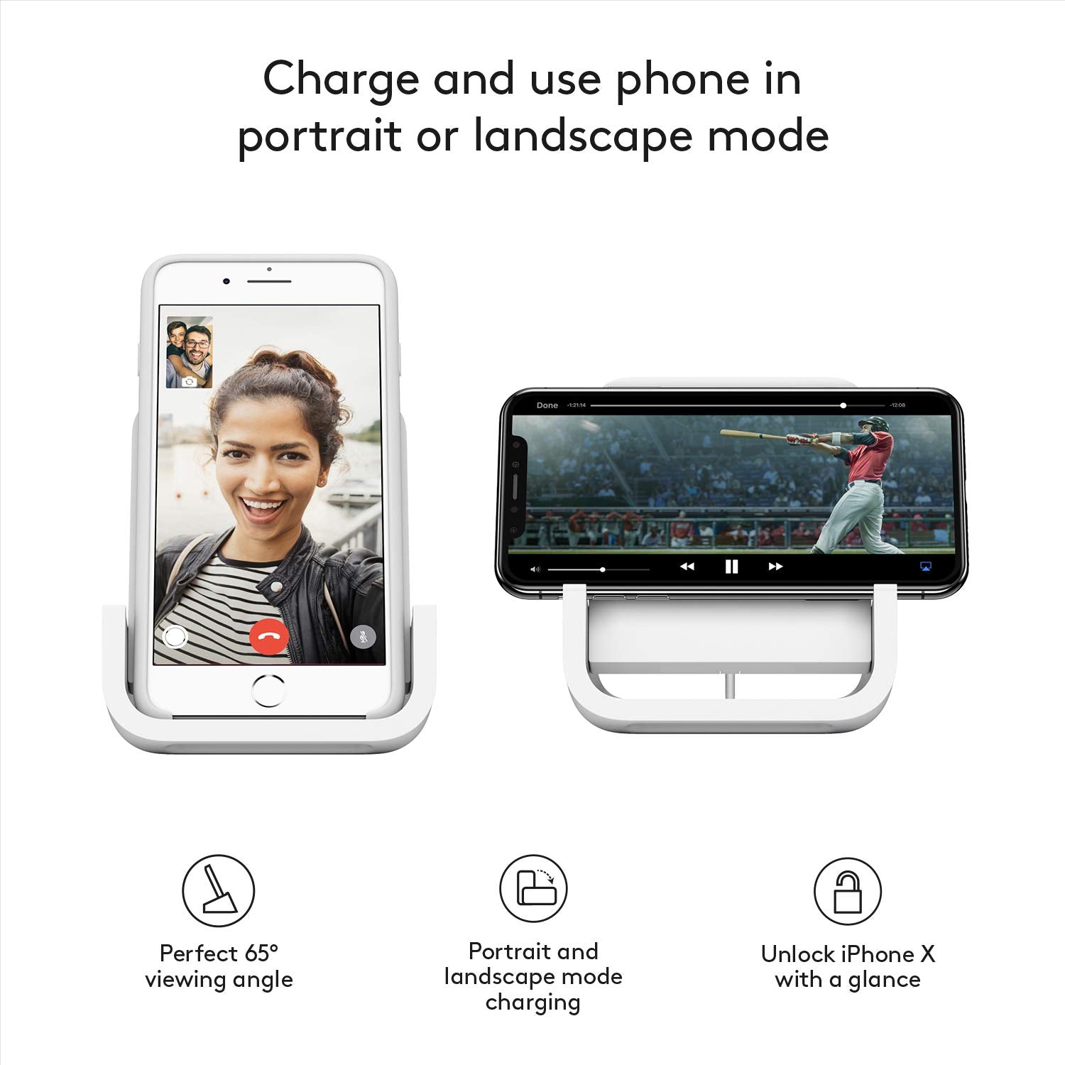 Logitech Powered Wireless Charging Stand For Iphone 8, 8 Plus, X, Xs, Xs Max And Xr